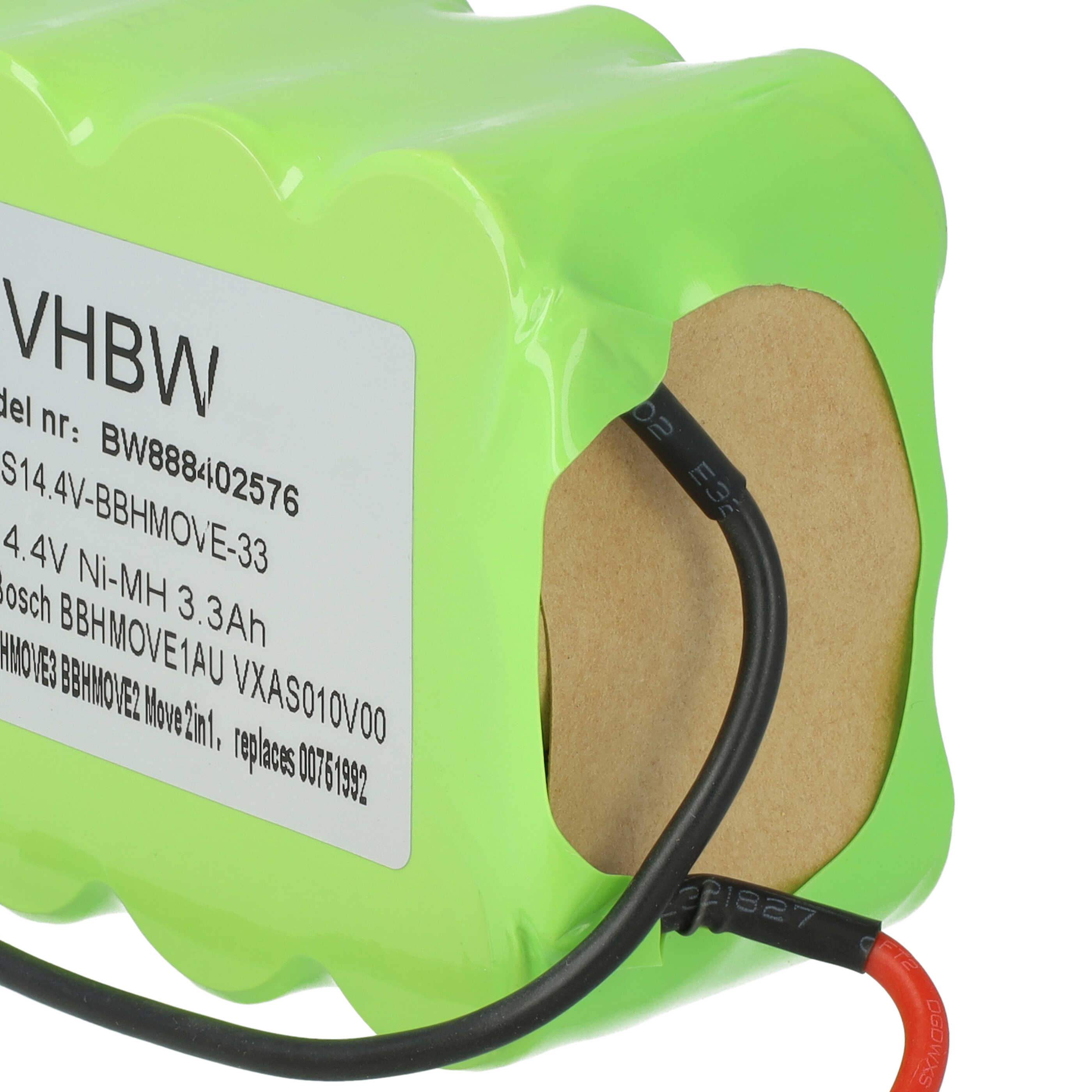 Batteria sostituisce Bosch FD8901, GP180SCHSV12Y2H, 00751992 per aspirapolvere Bosch - 3300mAh 14,4V NiMH