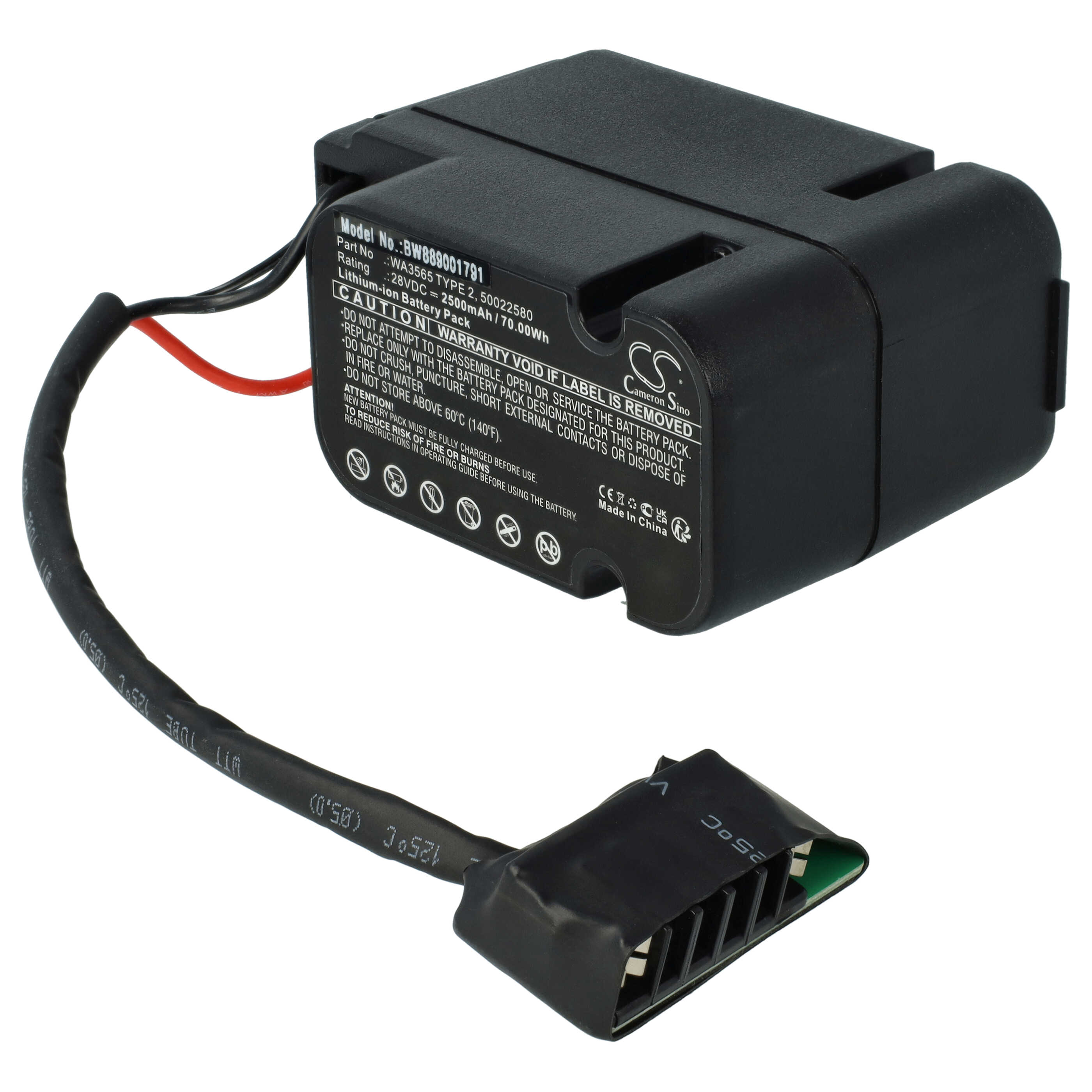 Lawnmower Battery Replacement for Worx 50022580, 50029621, 50026980, 50022713 - 2500mAh 28V Li-Ion, black