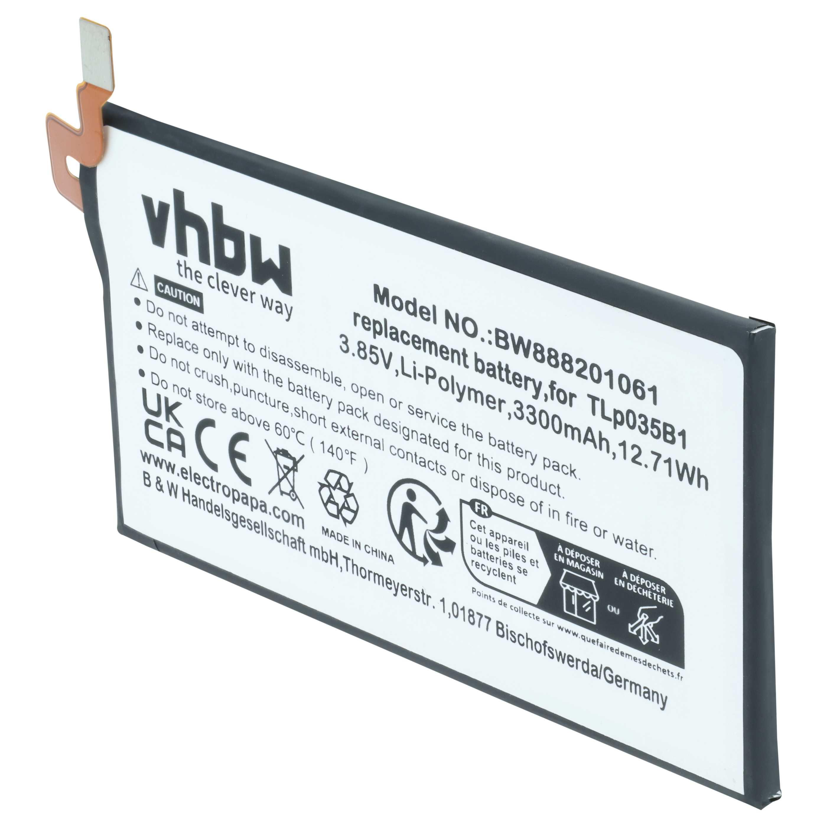 Akumulator do telefonu smartfona zamiennik BlackBerry TLp035B1 - 3300 mAh 3,85 V LiPo