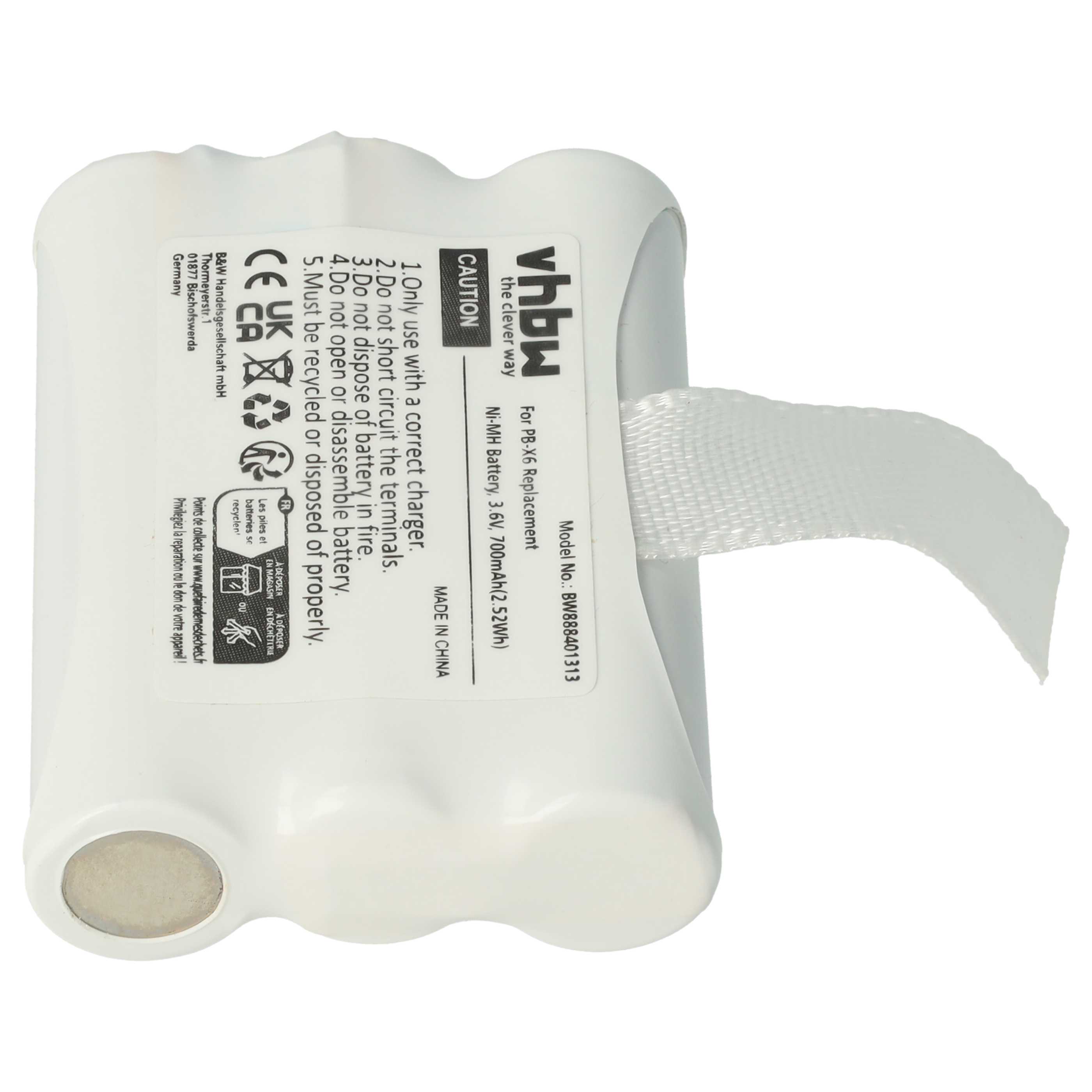 Radio 5x Battery replaces Midland PB-X6 - 700 mAh 3.6 V NiMH