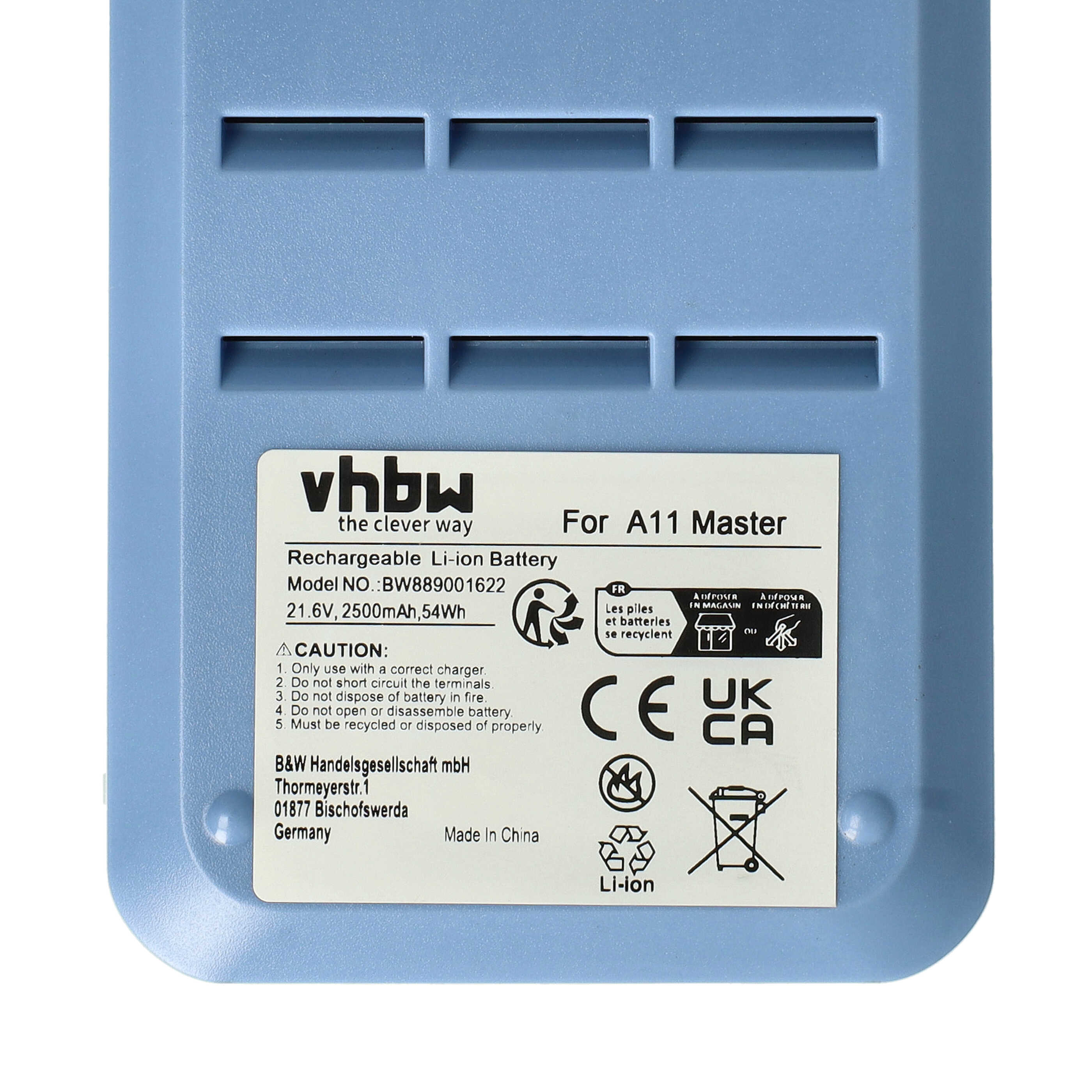 Battery replaces Tineco A11-07 for Tineco 2500mAh, 21.6V, Li-Ion