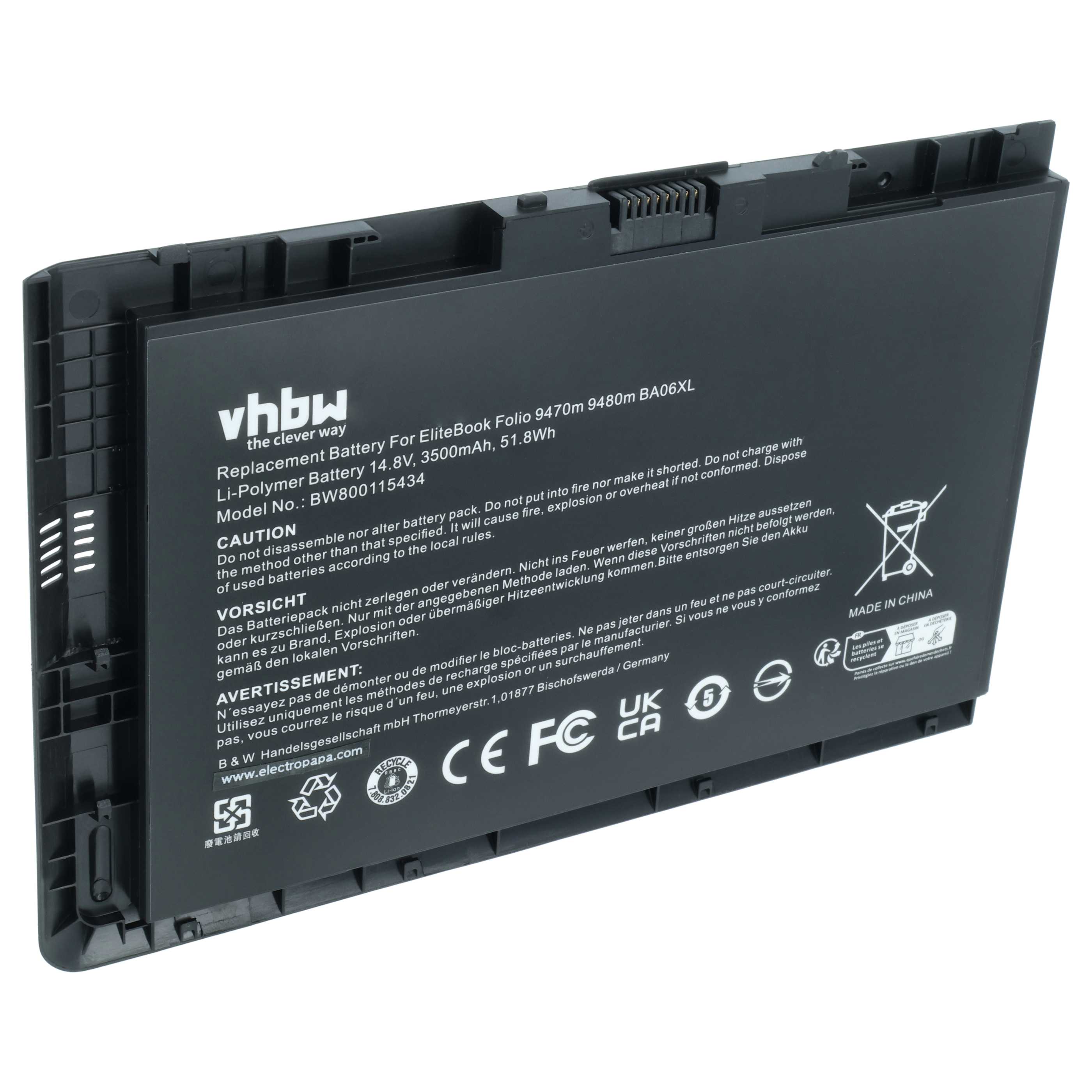 Batteria sostituisce HP 687517-171, 687517-241, 687517-1C1 per notebook - 3500mAh 14,8V Li-Poly nero