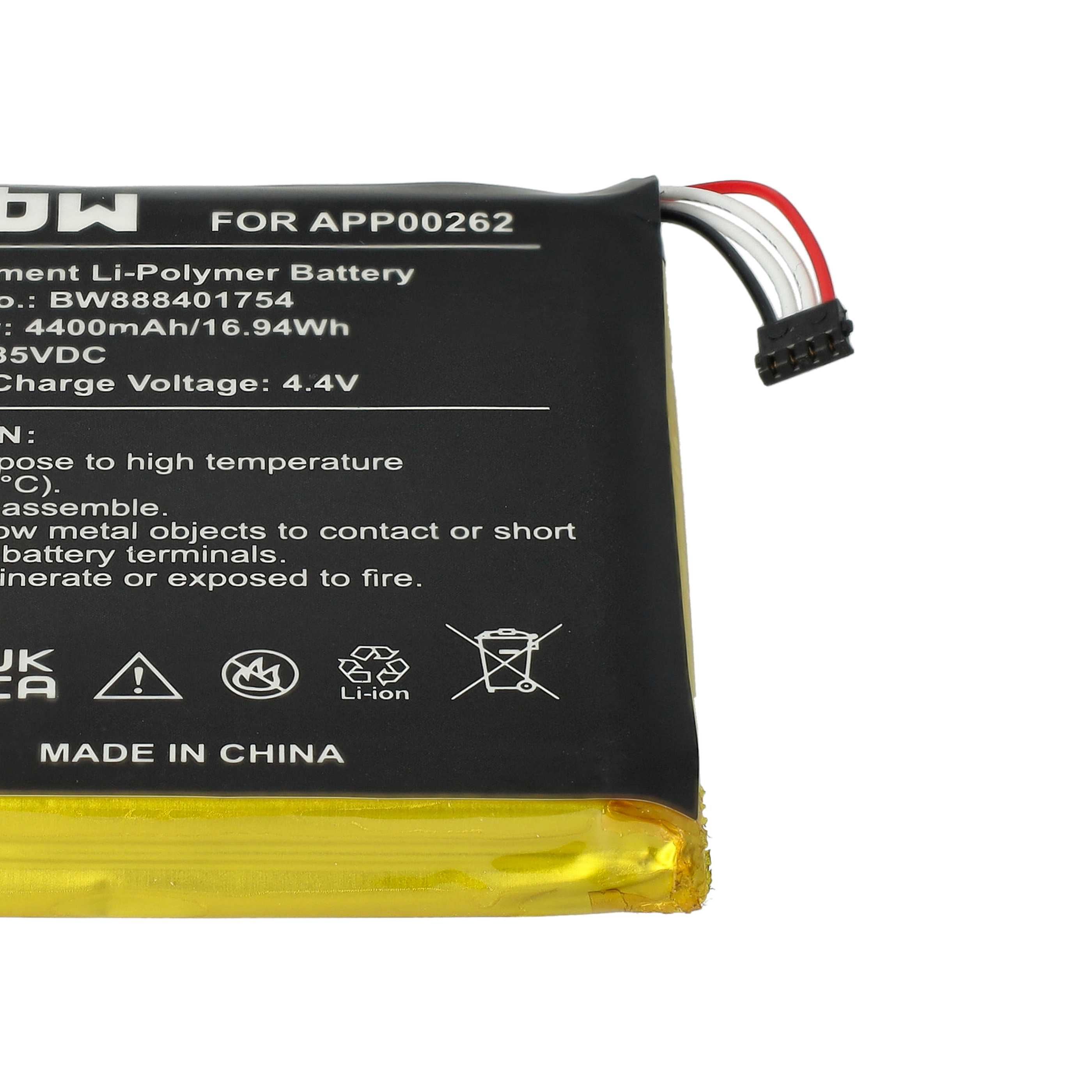 Mobile Phone Battery Replacement for Caterpillar APP00262, 1ICP8/59/66 - 4400 mAh 3.85 V Li-polymer