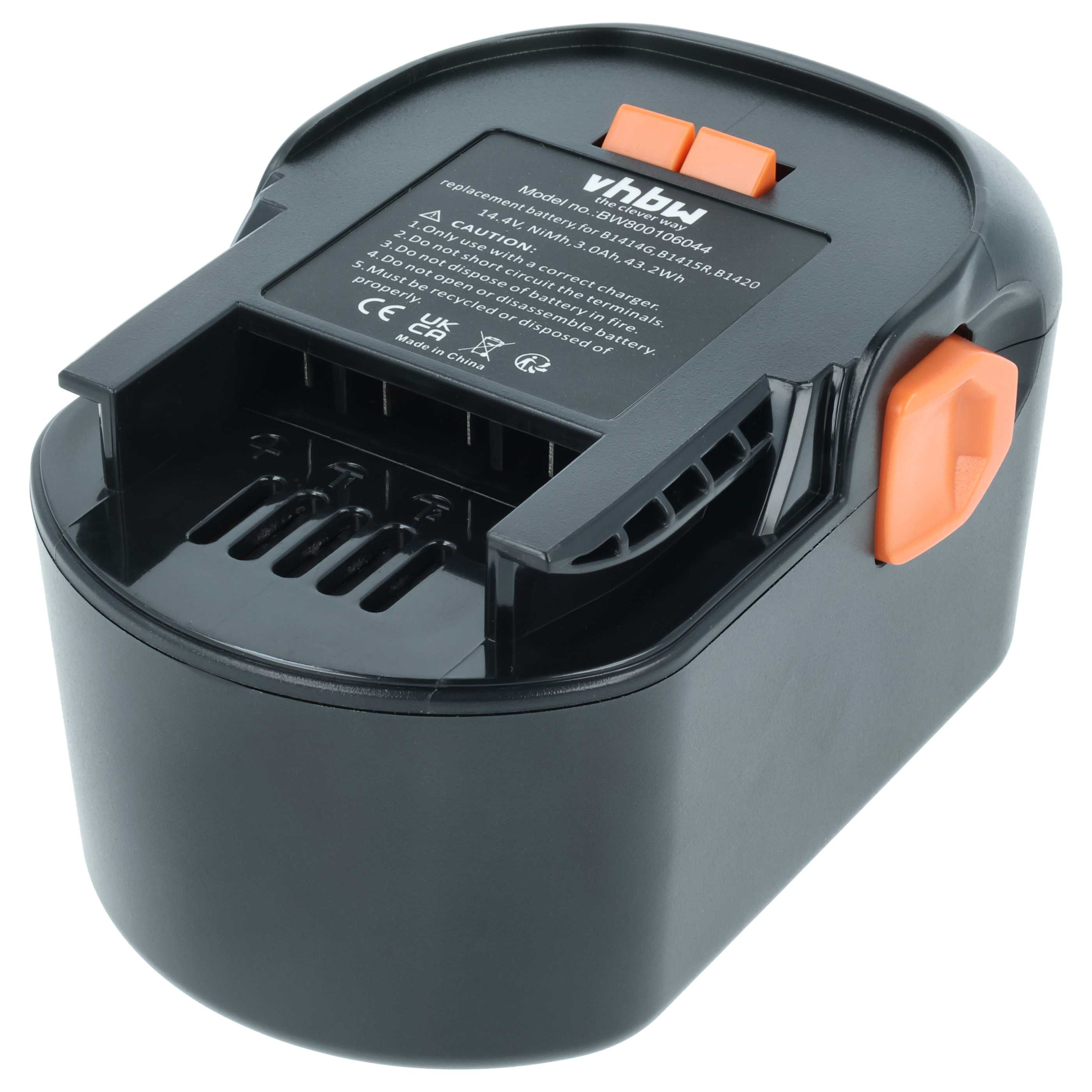 Batteria sostituisce AEG B1420R, 4935413106, 4935416790, B1420, B1414G, B1415R per attrezzo - 3Ah 14,4V NiMH