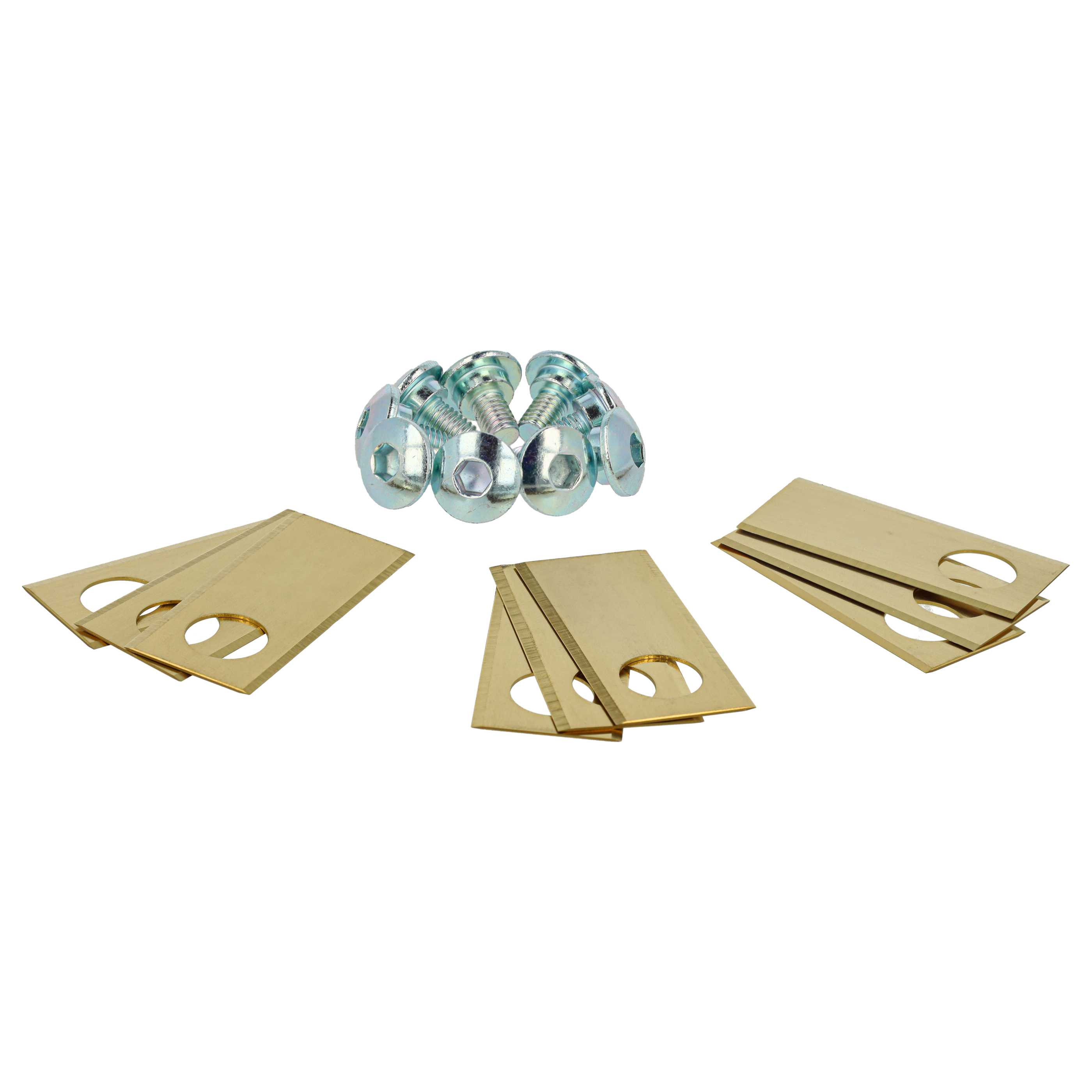 9x Lames remplace Worx WA0176 pour tondeuse – Couteaux acier (revêtement en titane), Silber Gold