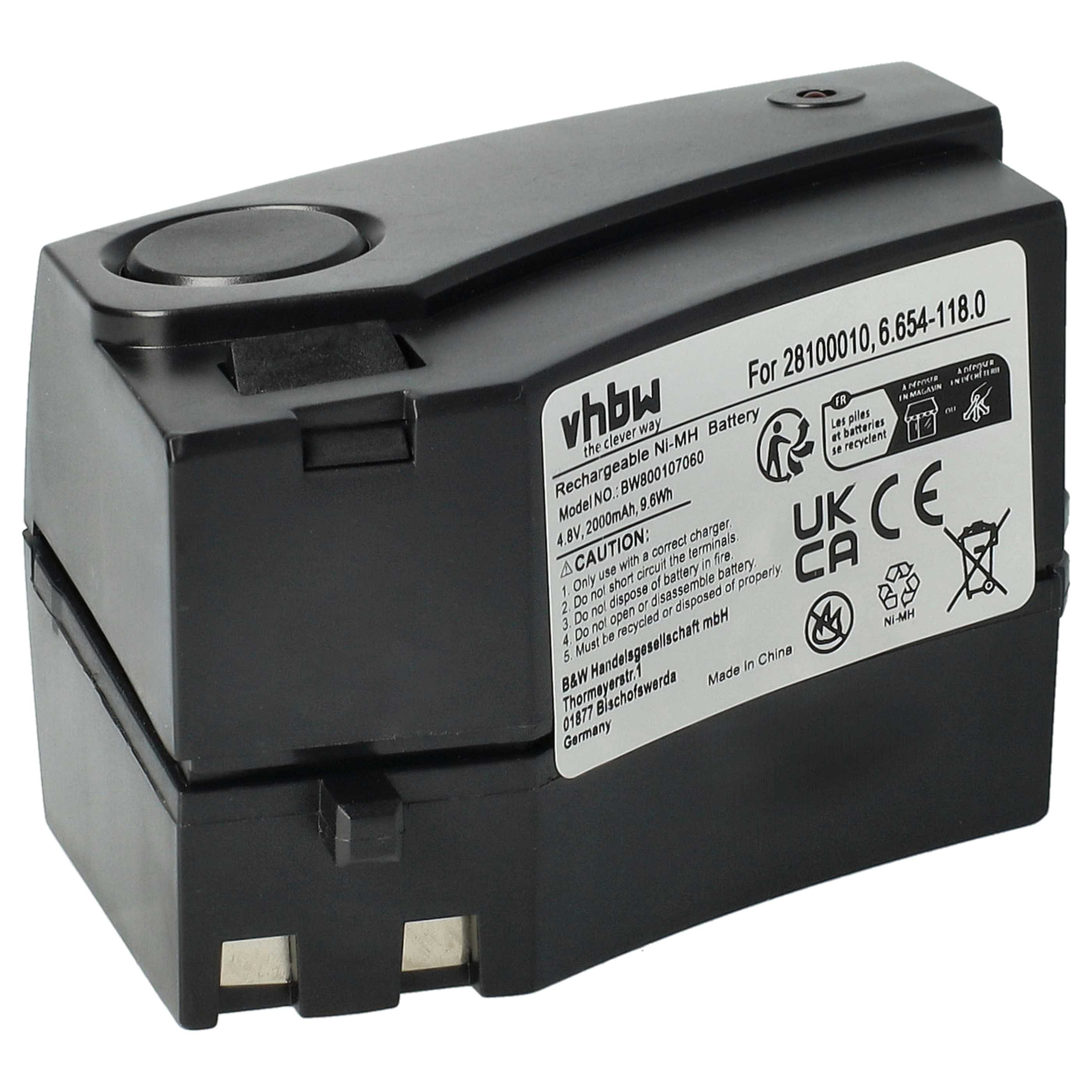 Battery + Charger replaces Kärcher 4.070-696.0, 4.070-763.0, 28100010, 6.654-118.0 for Kärcher Vacuum Cleaner