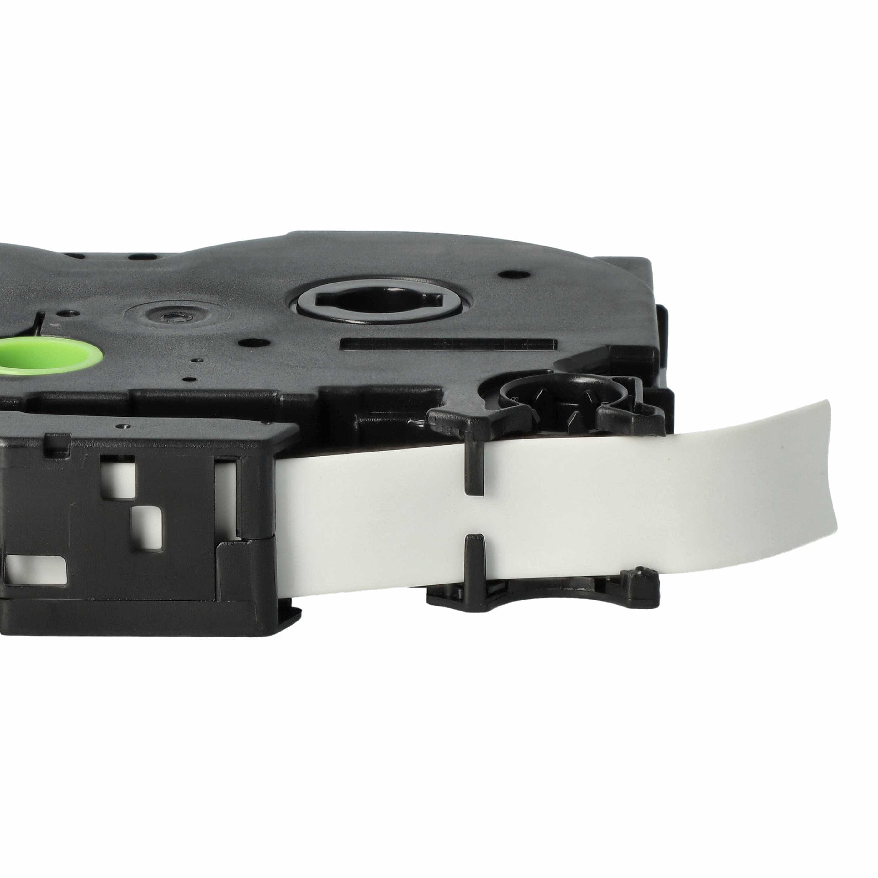 5x Label Tape replaces Brother HSE-231 - 11.7 mm Black to White, Heat Shrink Tape, 11.7 mm