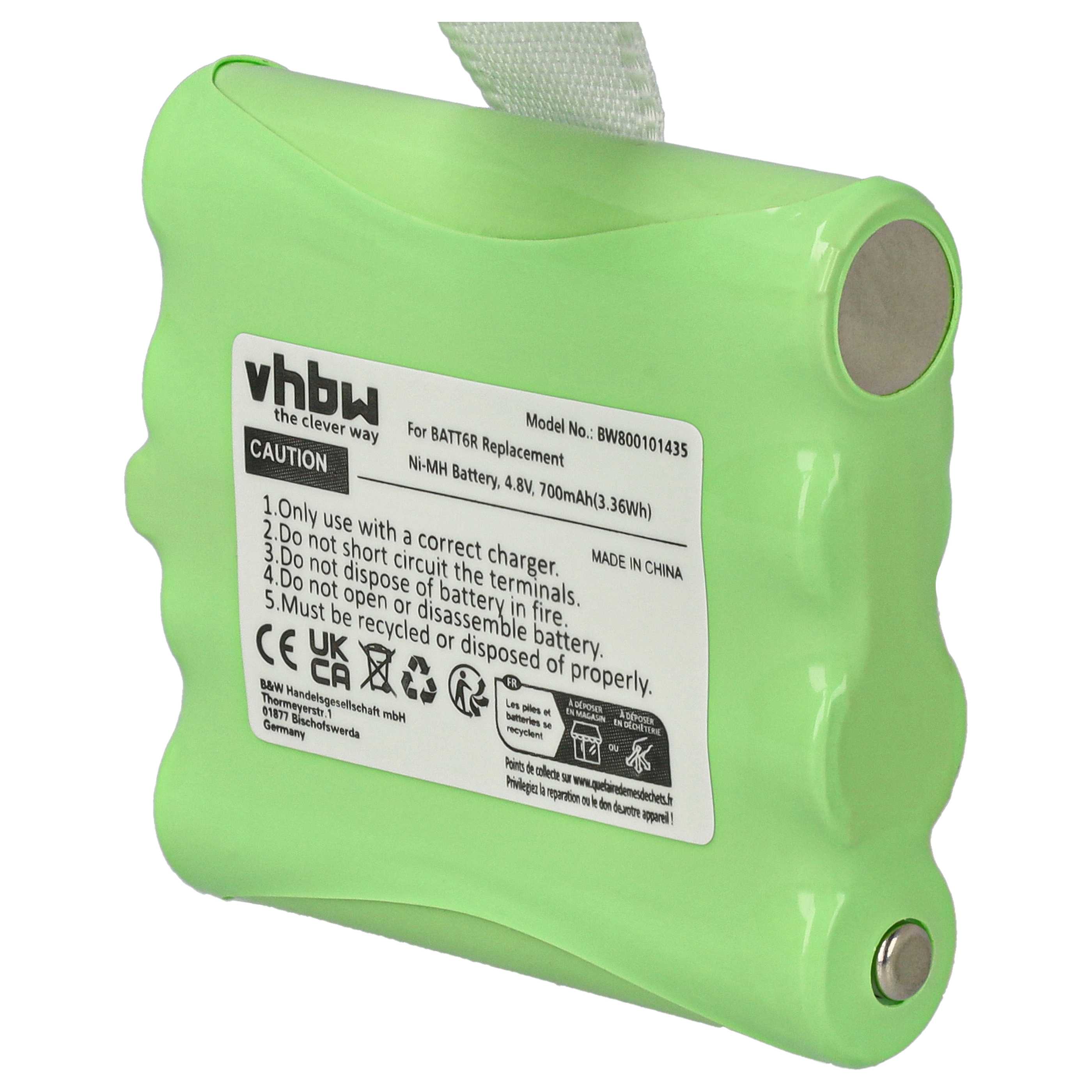 Radio Battery replaces Midland BATT6R, BATT-6R - 700 mAh 4.8 V NiMH