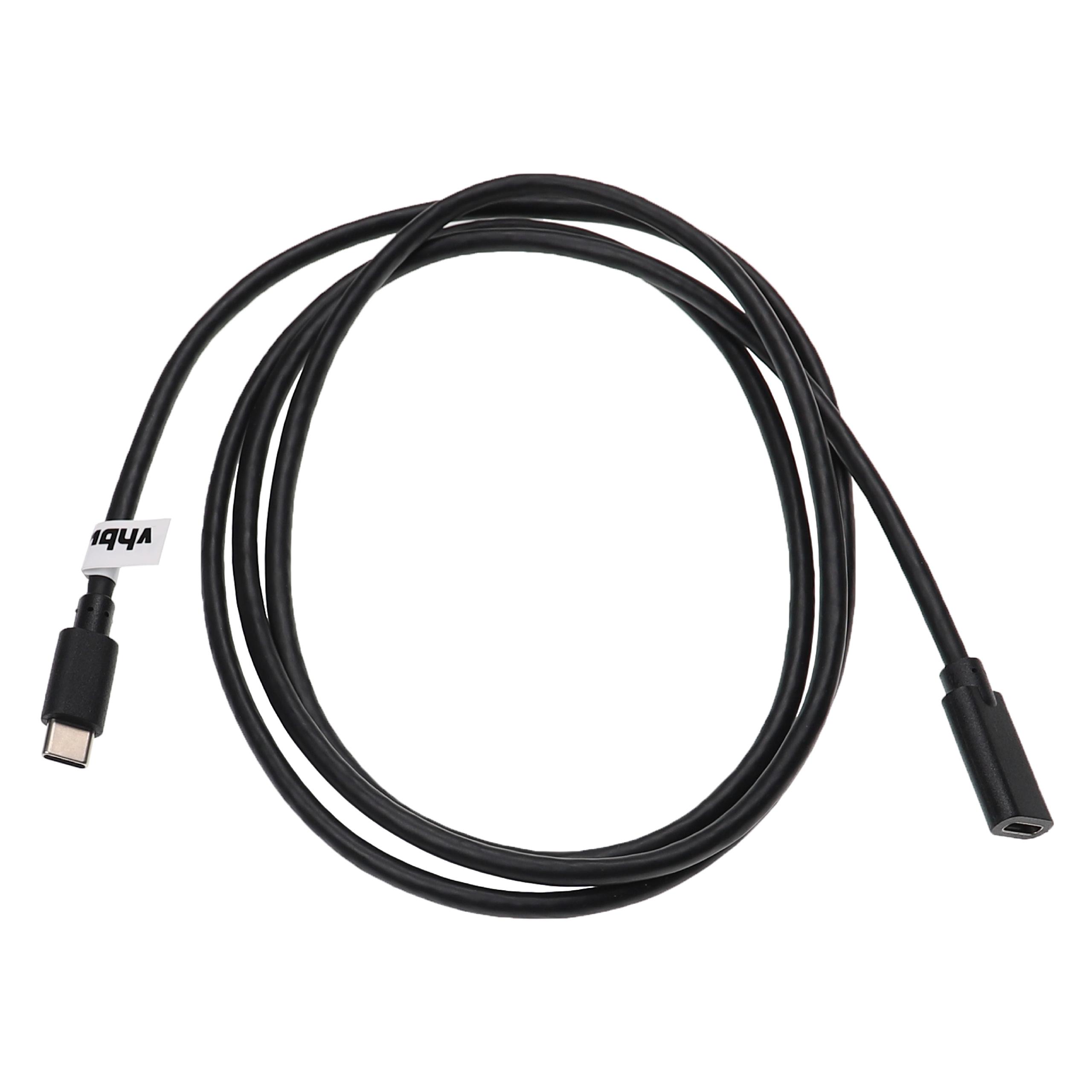 Cable alargador USB-C para diversas tablets, notebooks - 1,5 m negro, cable USB 3.1 C