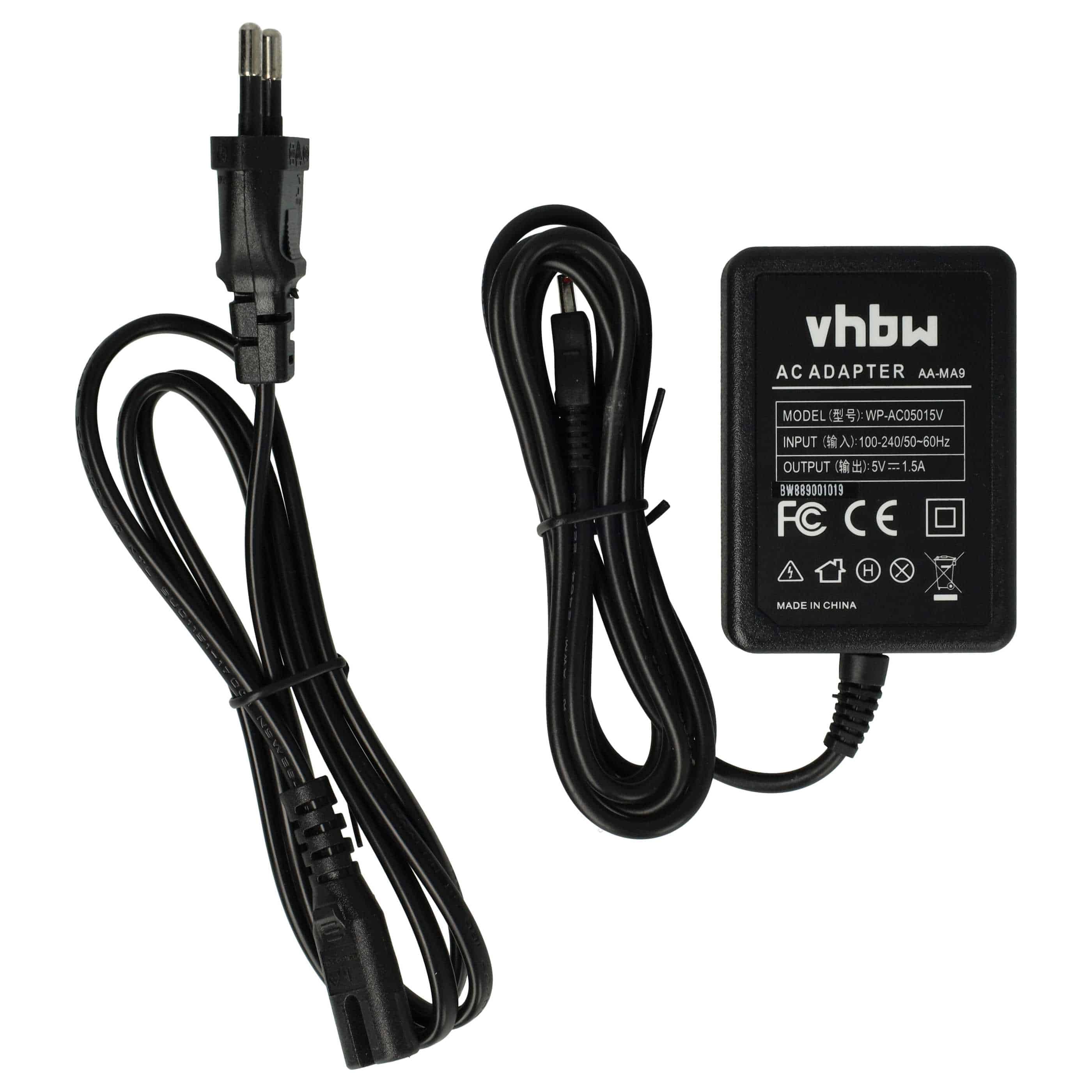 Power Supply replaces AA-MA9 for Camera - 2 m, 5 V 1.5 A