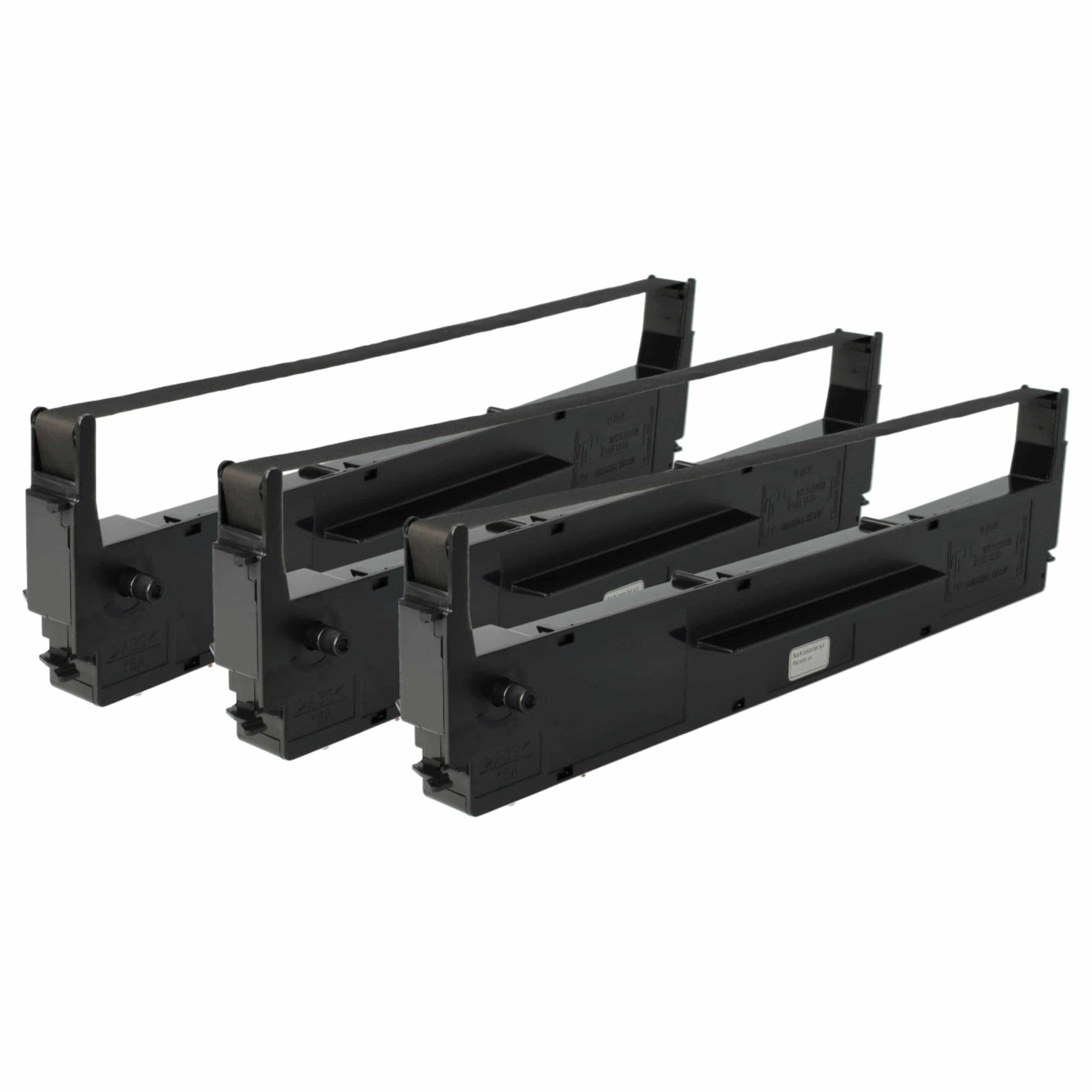 3x Ink Ribbon replaces Epson C13S015021, S015637 for IBM Dot Matrix, Receipt Printer etc. - Black