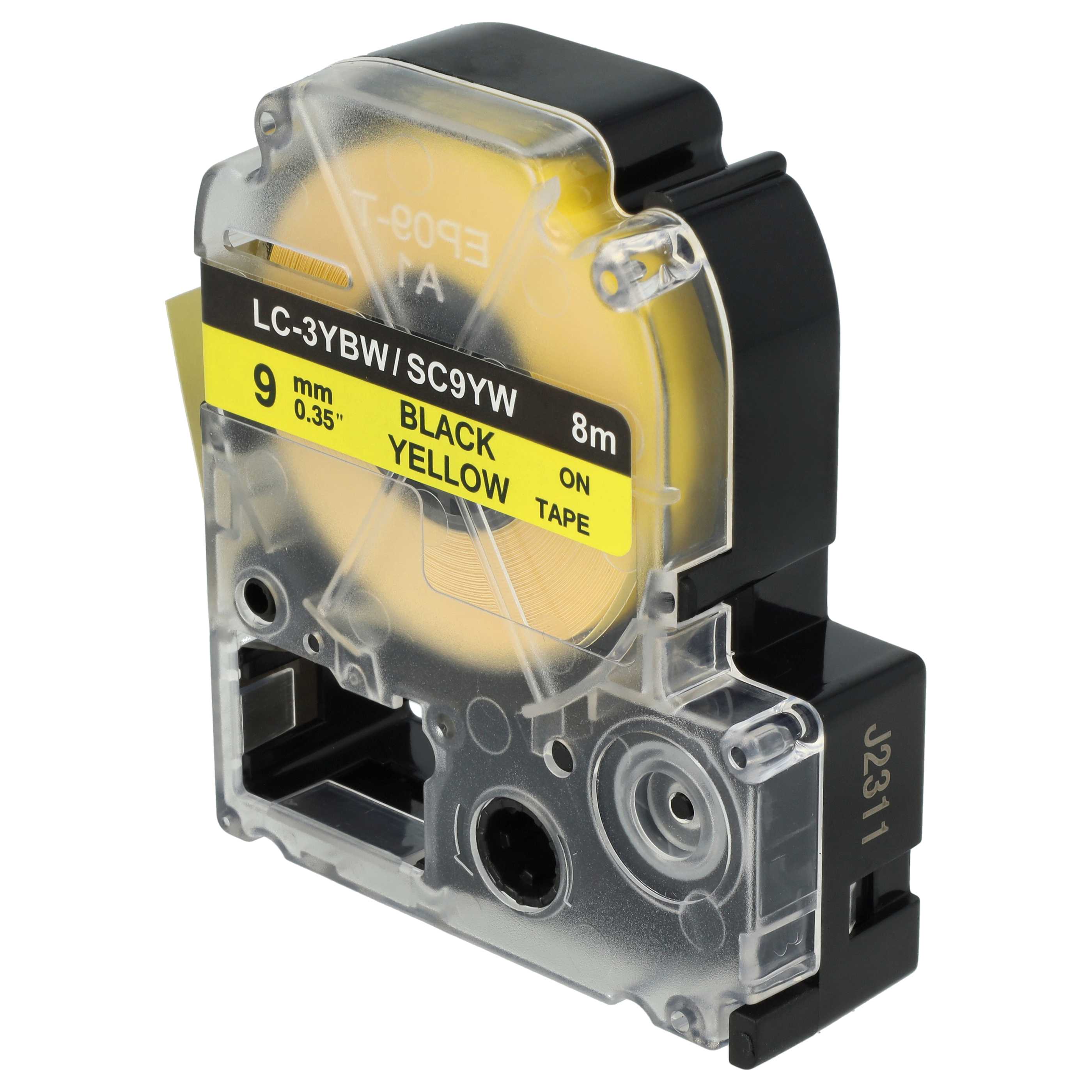 Label Tape as Replacement for Epson LC-3YBW - 9 mm Black to Yellow, plastic