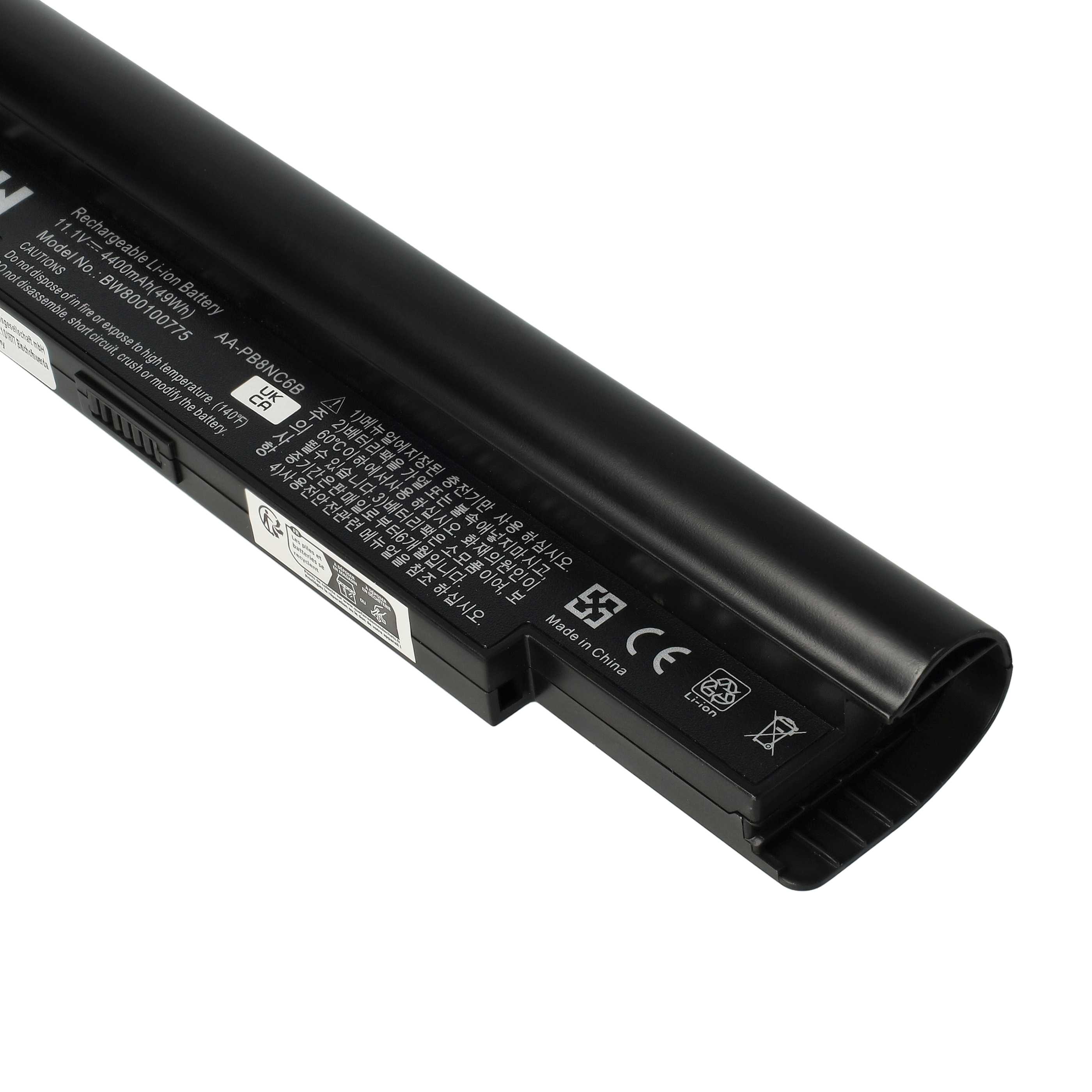 Notebook-Akku als Ersatz für Samsung AA-PB8NC6B, , AA-PB8NC6M - 4400mAh 11,1V Li-Ion, schwarz