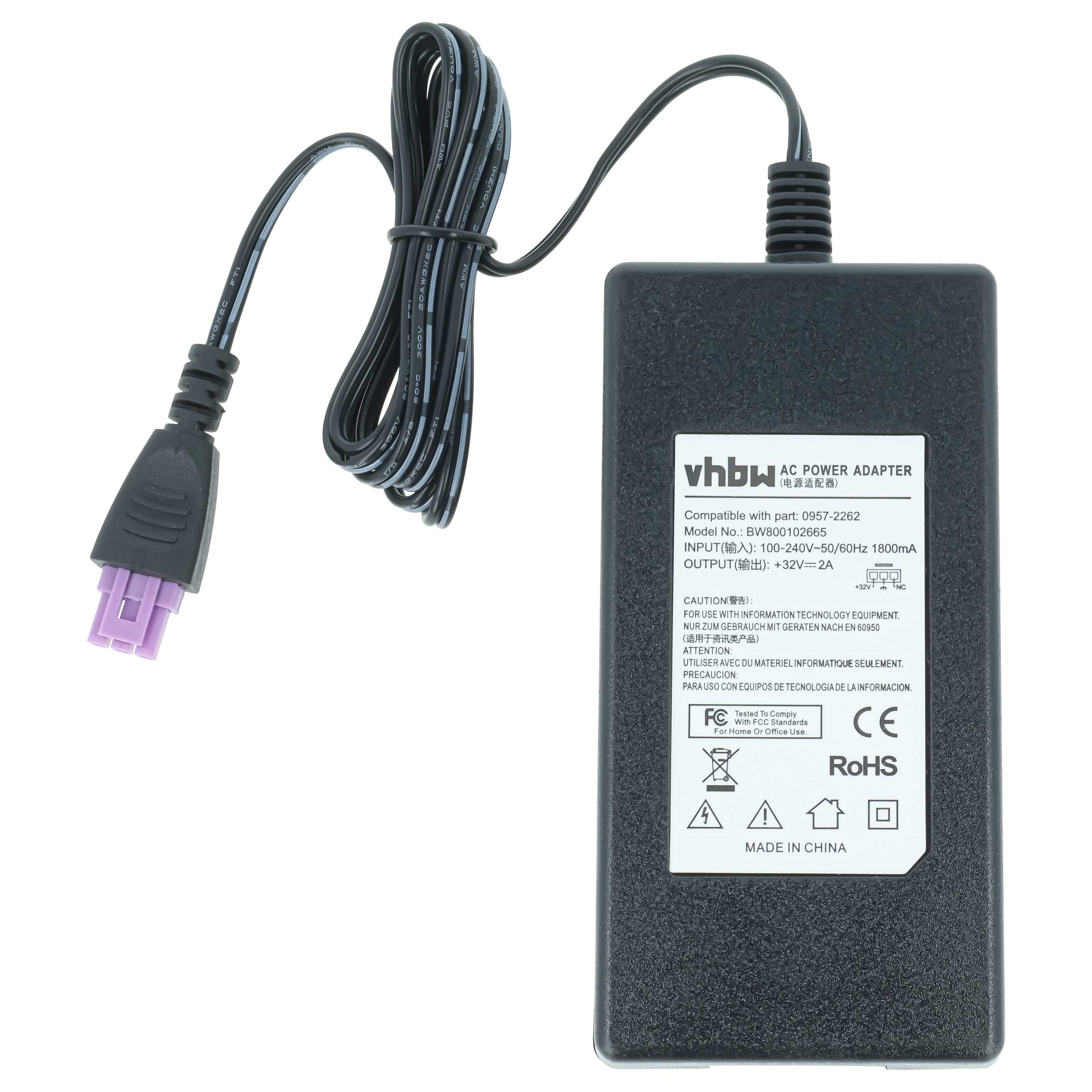 Mains Power Adapter replaces HP 0957-2093, 0957-2262 Printer