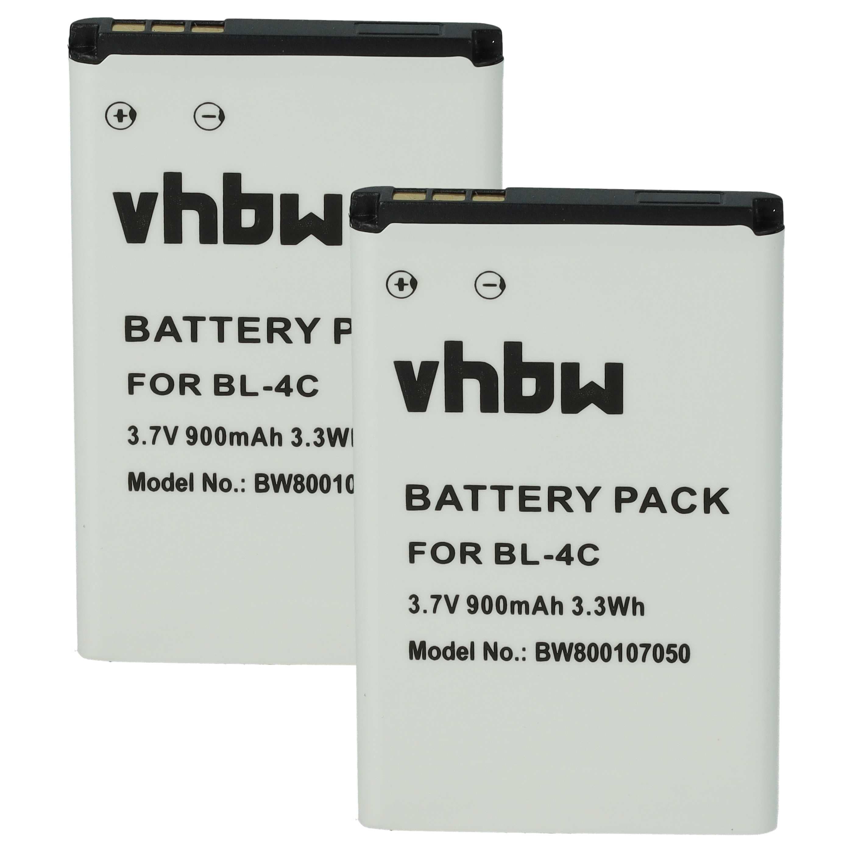 2x Akumulator do telefonu smartfona zamiennik BBK BL-4C - 900 mAh 3,7 V Li-Ion