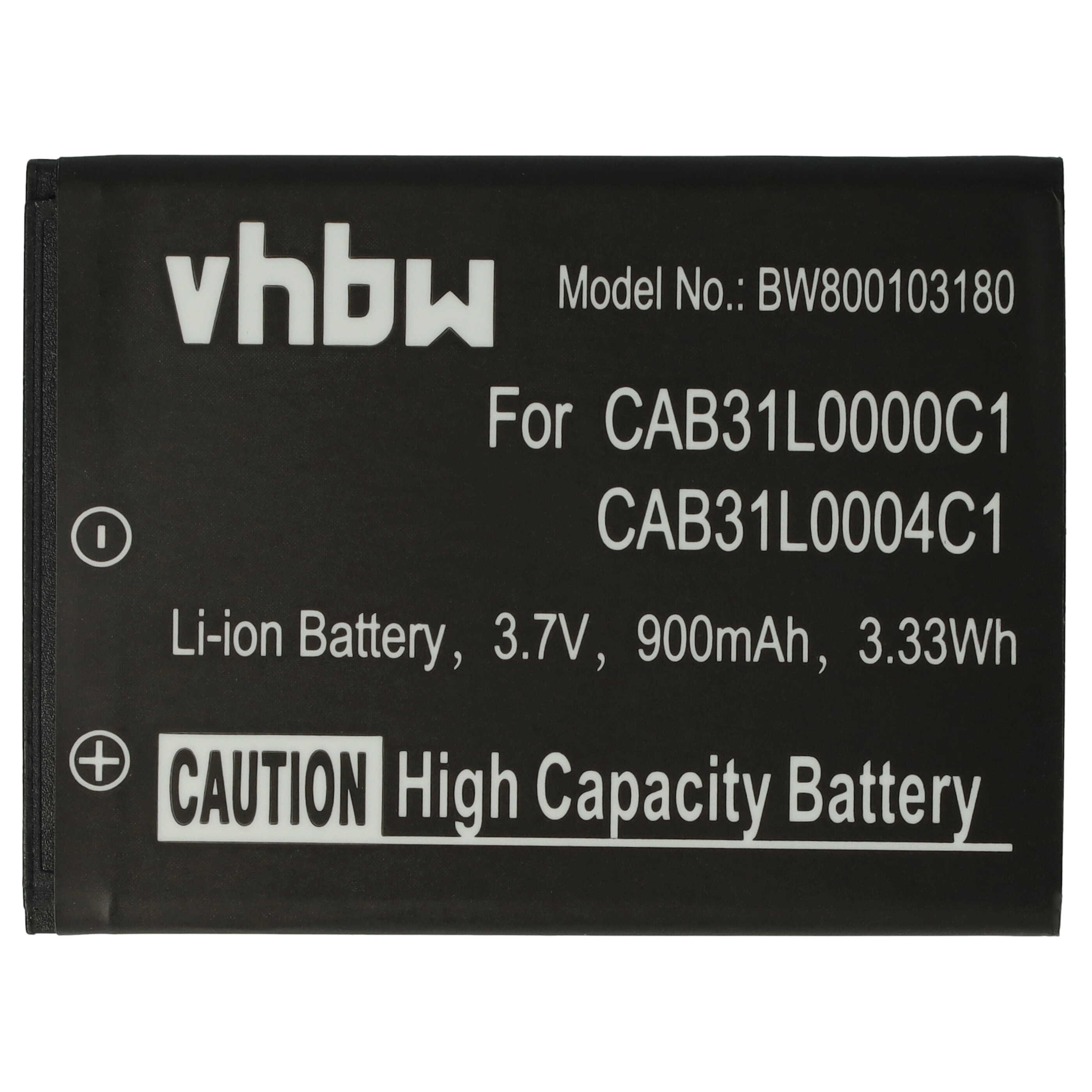 Mobile Phone Battery Replacement for Alcatel CAB31L0000C1, CAB31L0000C2, CAB31L0001C1 - 900mAh 3.7V Li-Ion
