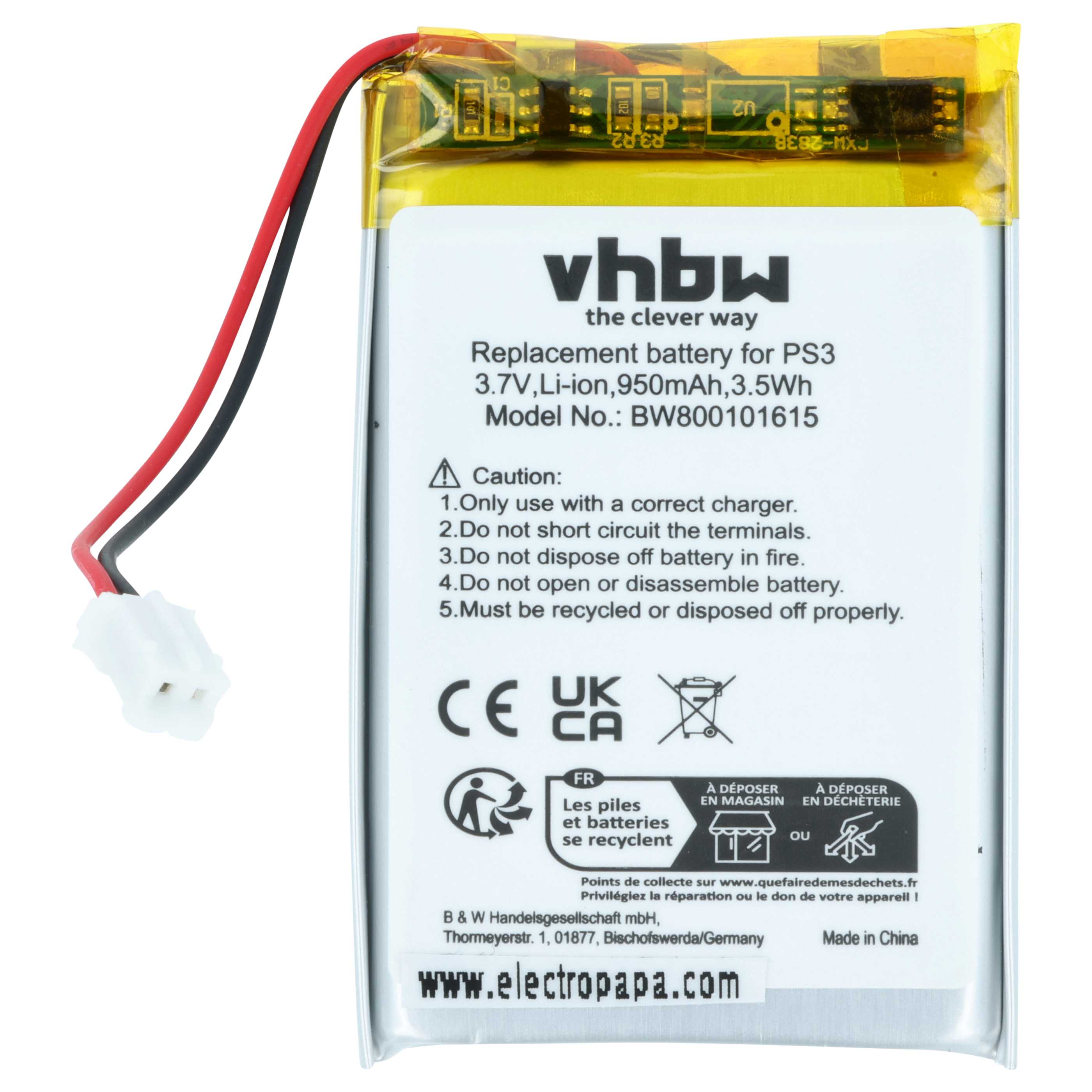 2x Batteria sostituisce Sony Lip1359, Lip1859, Lip1472 per gamepad - 950mAh 3,7V Li-Ion