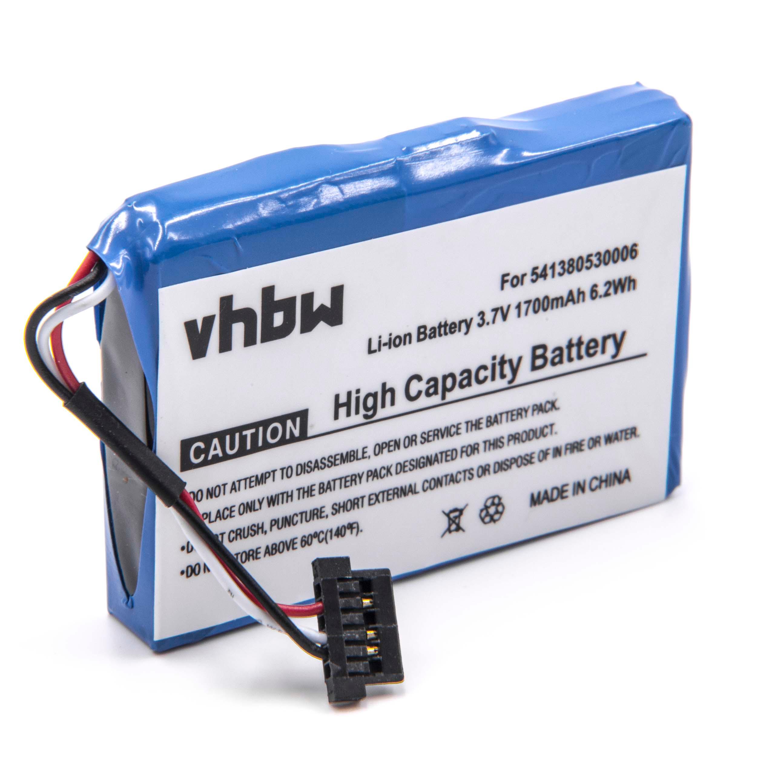 Batterie remplace BPLP720/11-A1 B, SJM120, 541380530006 pour navigation GPS - 1700mAh 3,7V Li-ion