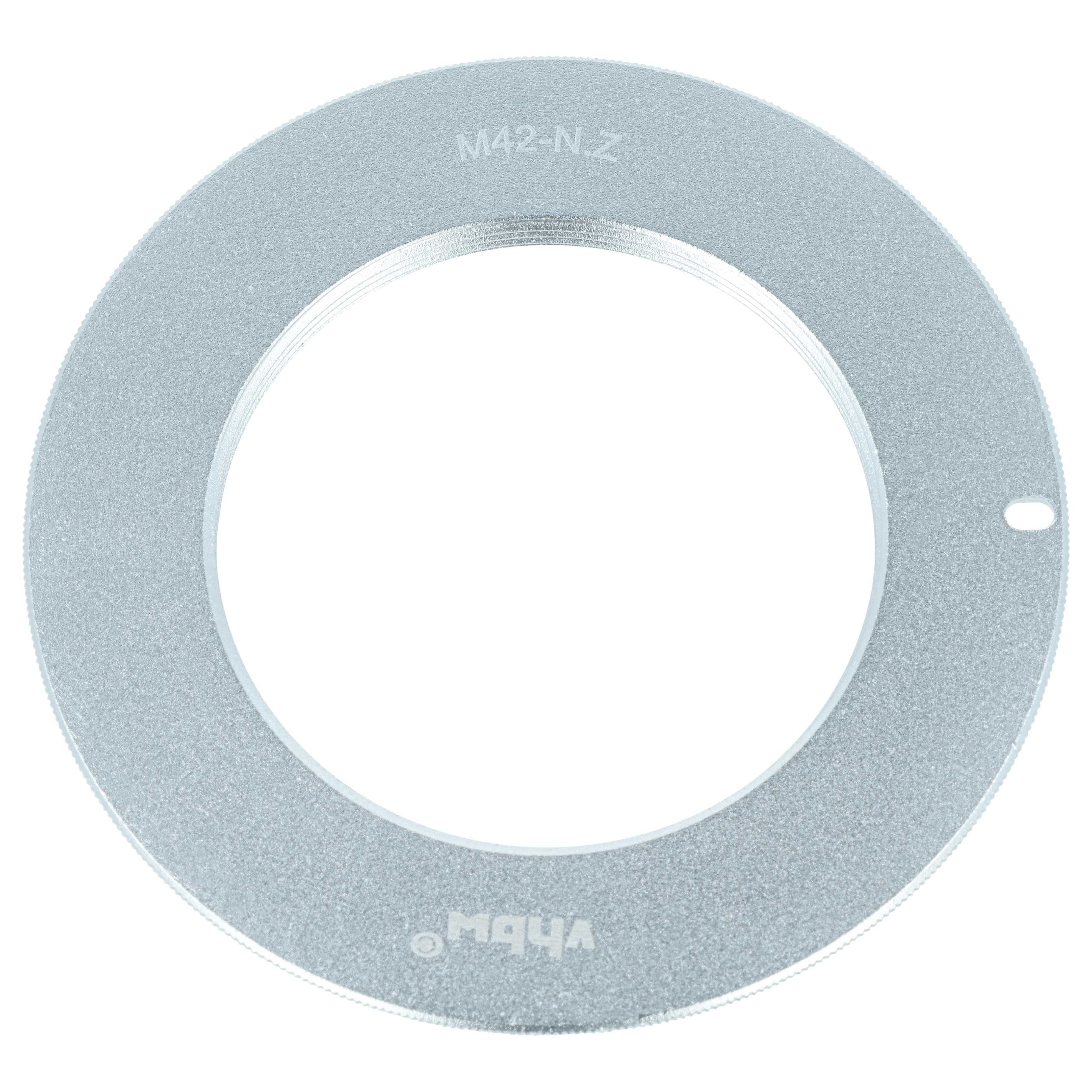 Adapterring passend für Nikon Z6 Kameras - Z Bajonett zu Objektiven mit M42 Gewinde, silber