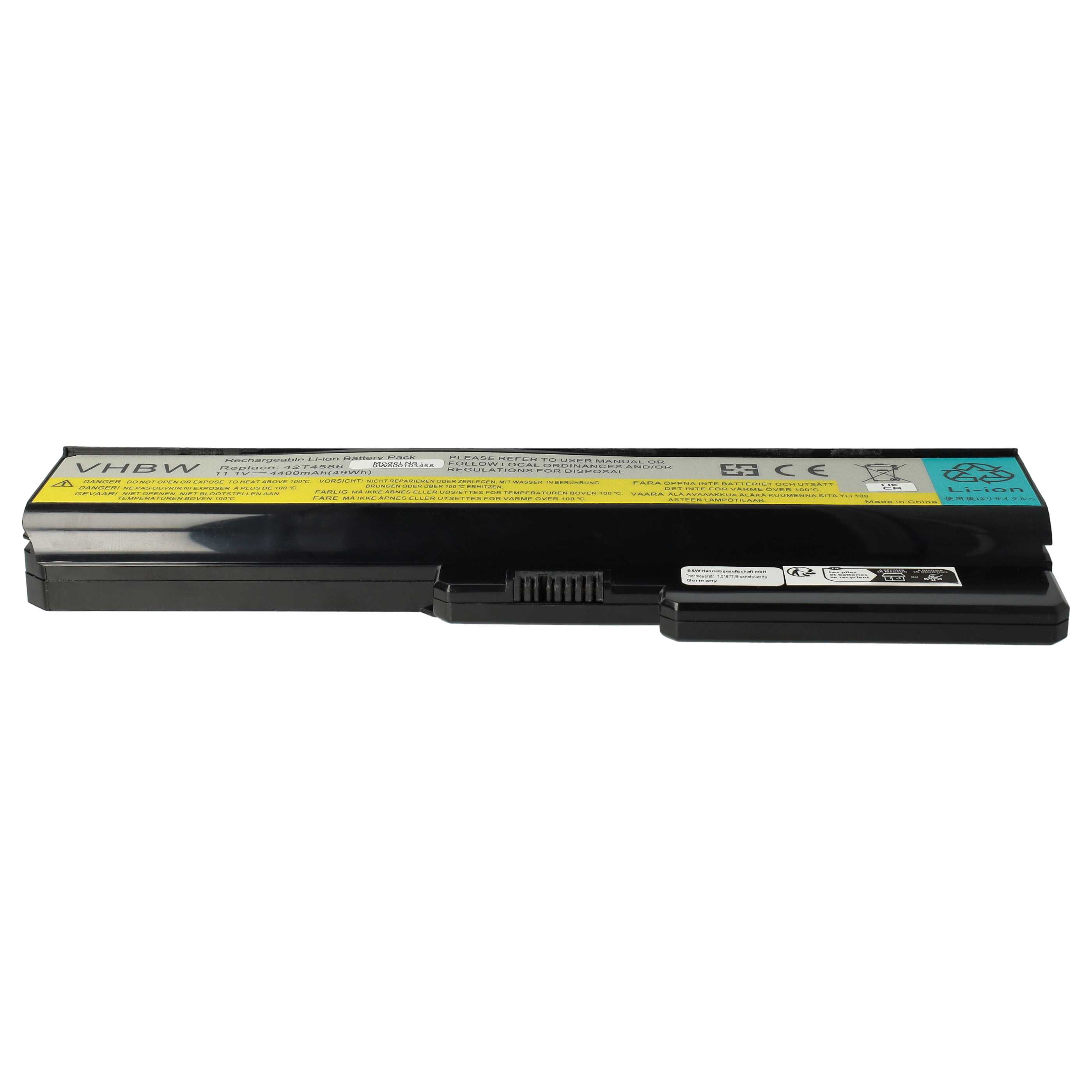 Akumulator do laptopa zamiennik Lenovo 42T4725, 45K1743, 42T4583, 42T4726 - 4400 mAh 11,1 V Li-Ion, czarny