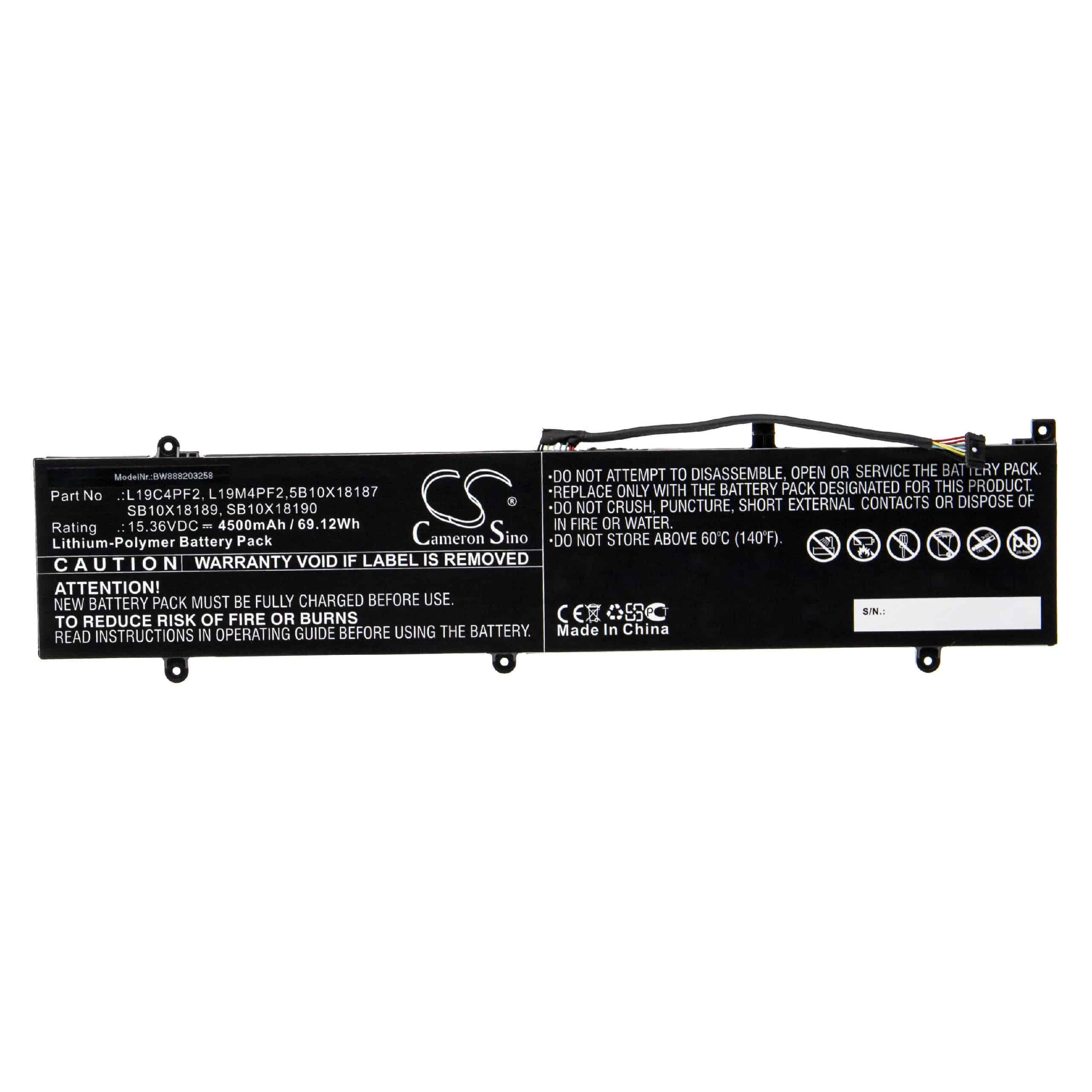 Akumulator do laptopa zamiennik Lenovo SB10X18189, L19M4PF2, L19C4PF2, 5B10X18187 - 4500 mAh 15,36 V LiPo
