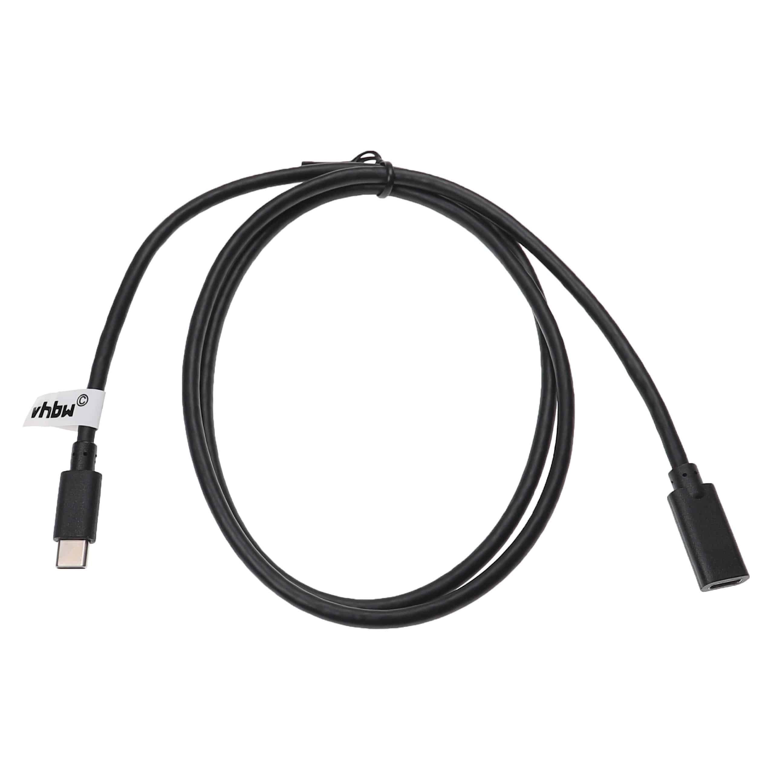 USB-C Verlängerungskabel für diverse Notebooks, Smartphones, Tablets, PCs - 1 m Schwarz, USB 3.1 C Kabel
