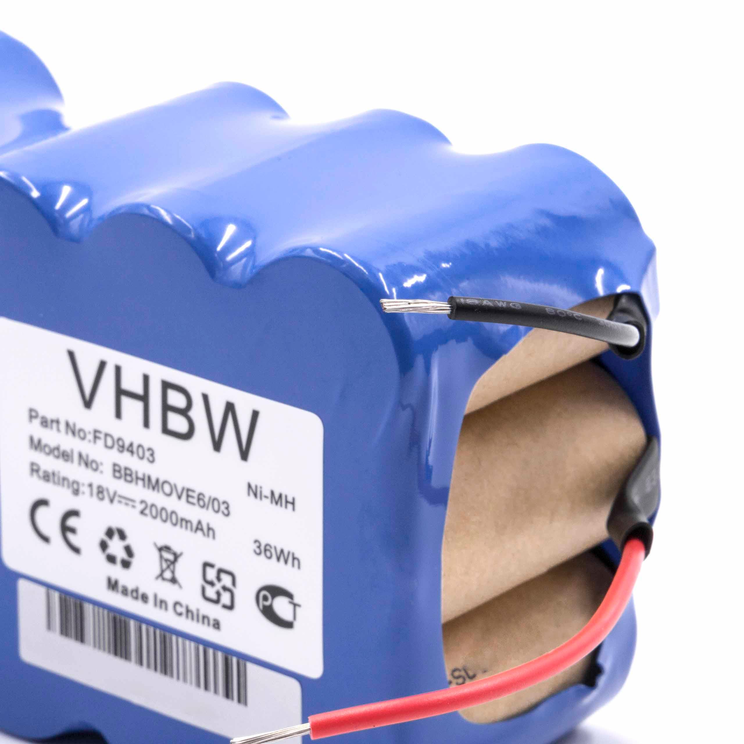 Batterie remplace Bosch 751993, FD9403, 100W + 10W, FD9403 pour aspirateur - 2000mAh 18V NiMH