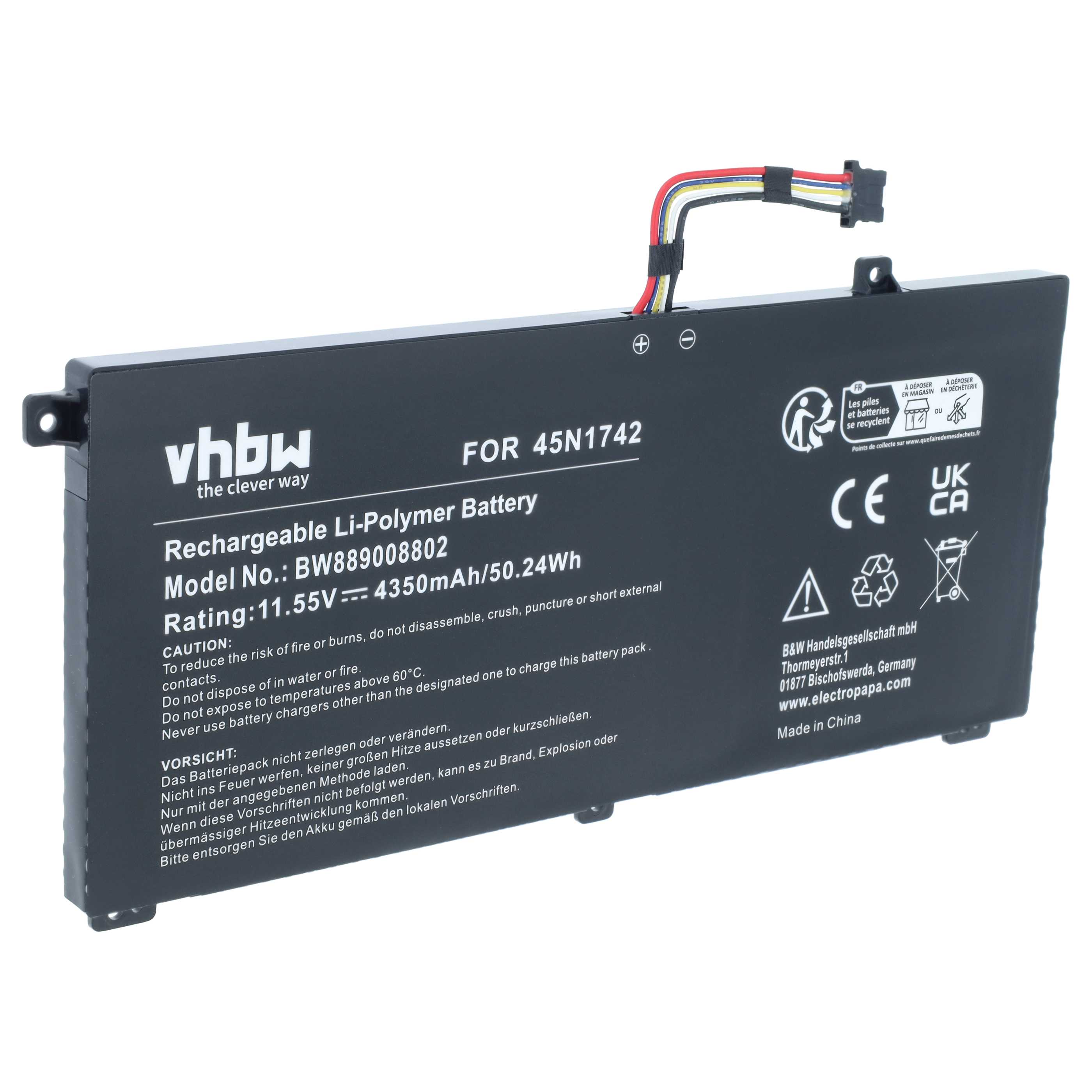 Batteria sostituisce Lenovo 45N1742, 45N1743, 00NY639, 45N1740, 45N1741 per notebook - 4350mAh 11,55V Li-Poly