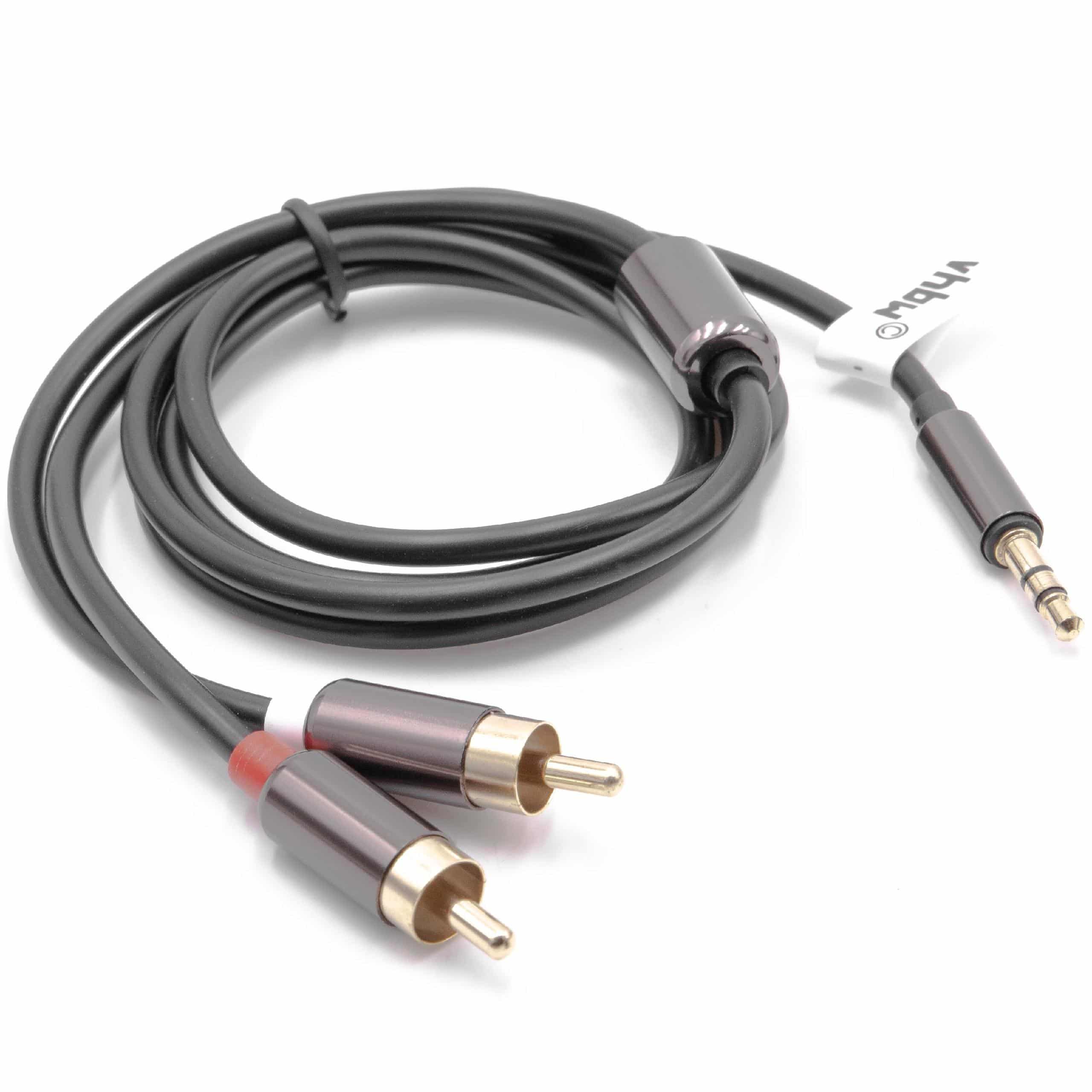 Câble audio stéréo 3,5mm, 2x connecteur RCA, câble en Y - noir