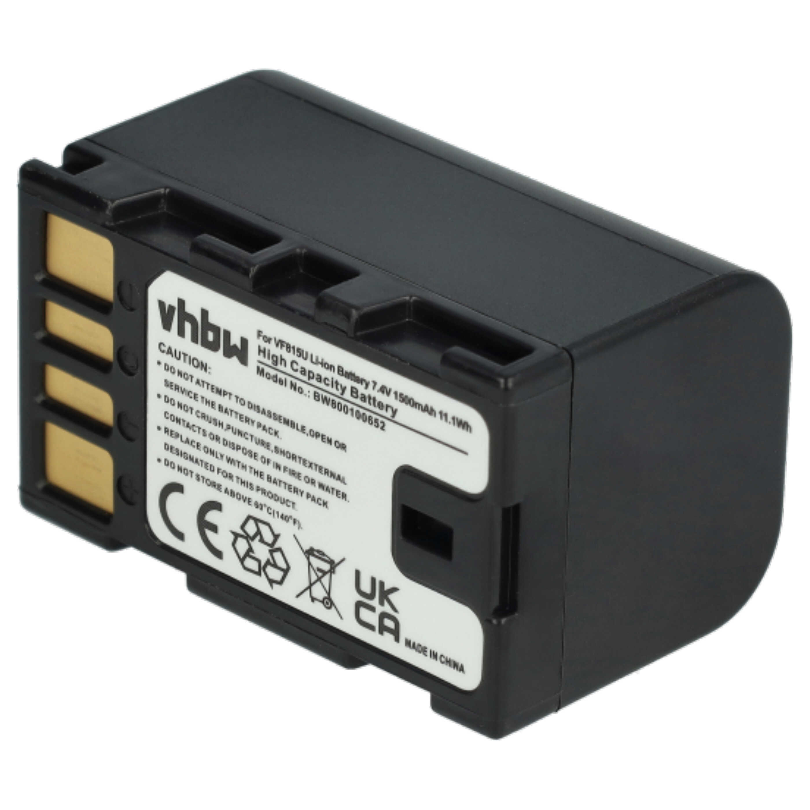Videocamera 2x Battery replaces JVC BN-VF823, BN-VF815, BN-VF815U, BN-VF808, BN-VF808U - 1400 mAh 7.2 V Li-Ion