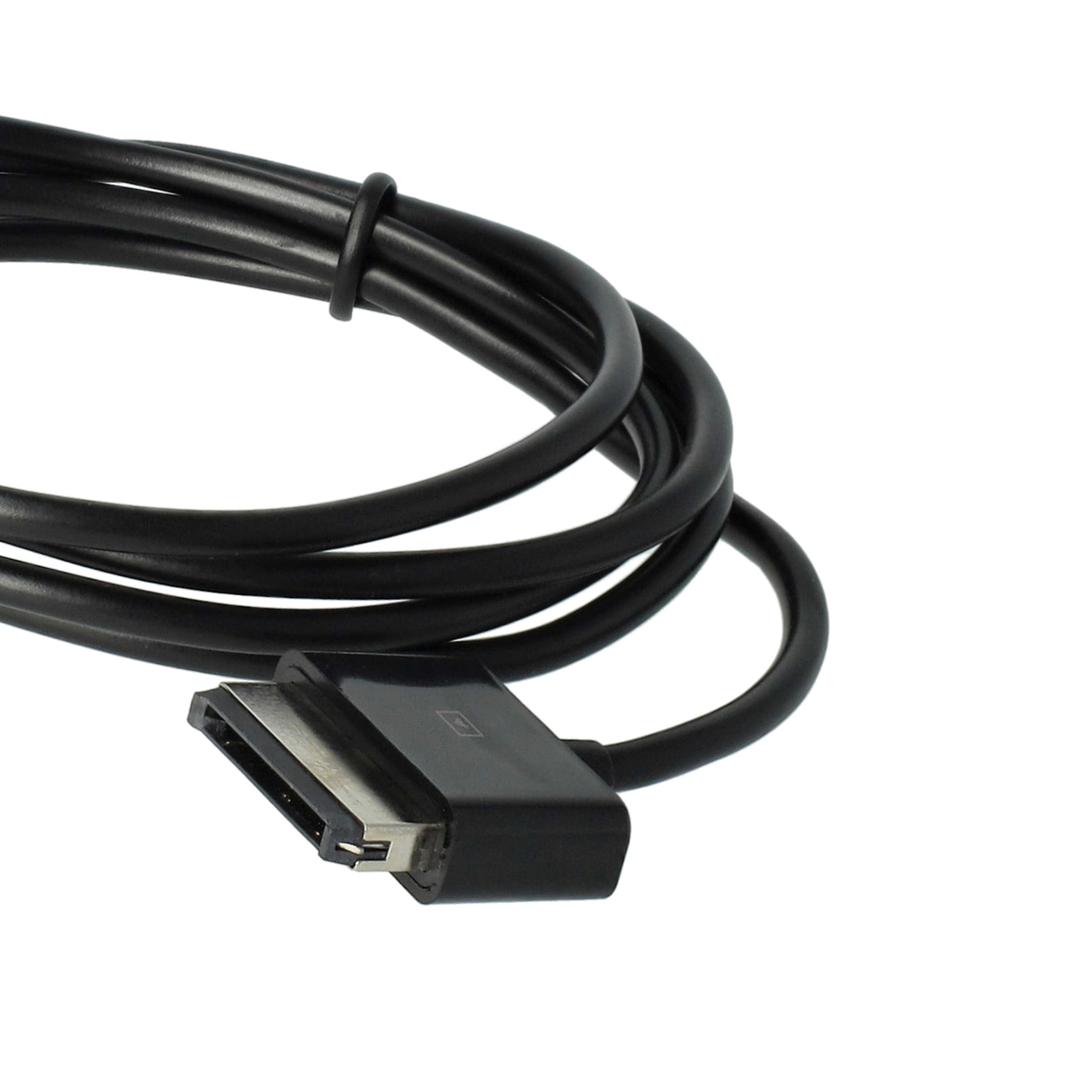 vhbw 1x USB Data Cable Tablet - 2in1 Charging Cable (Standard-USB Type A to Tablet) 100cm Black 