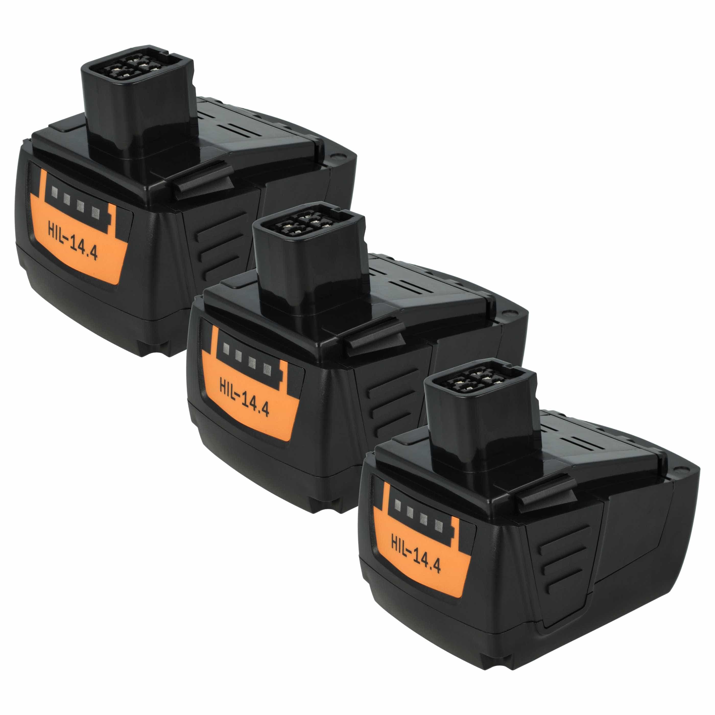 3x Battery replaces Hilti 273114, B144, B 144/2.6, B144 Li-Ion Electric Power Tool - 4000 mAh, 14.4 V, Li-Ion