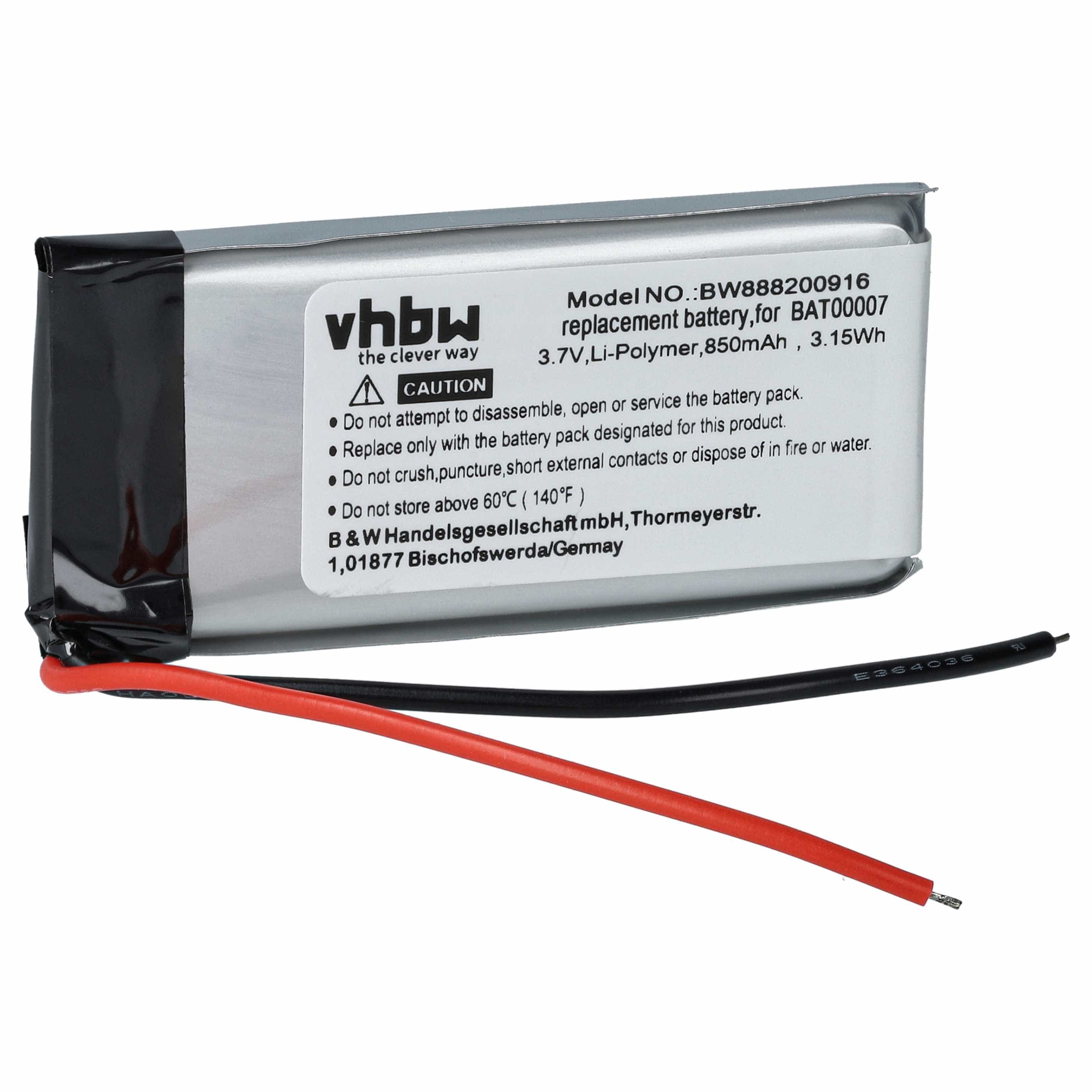 Akumulator do słuchawek bezprzewodowych zamiennik Cardo BAT00007 - 850 mAh 3,7 V LiPo