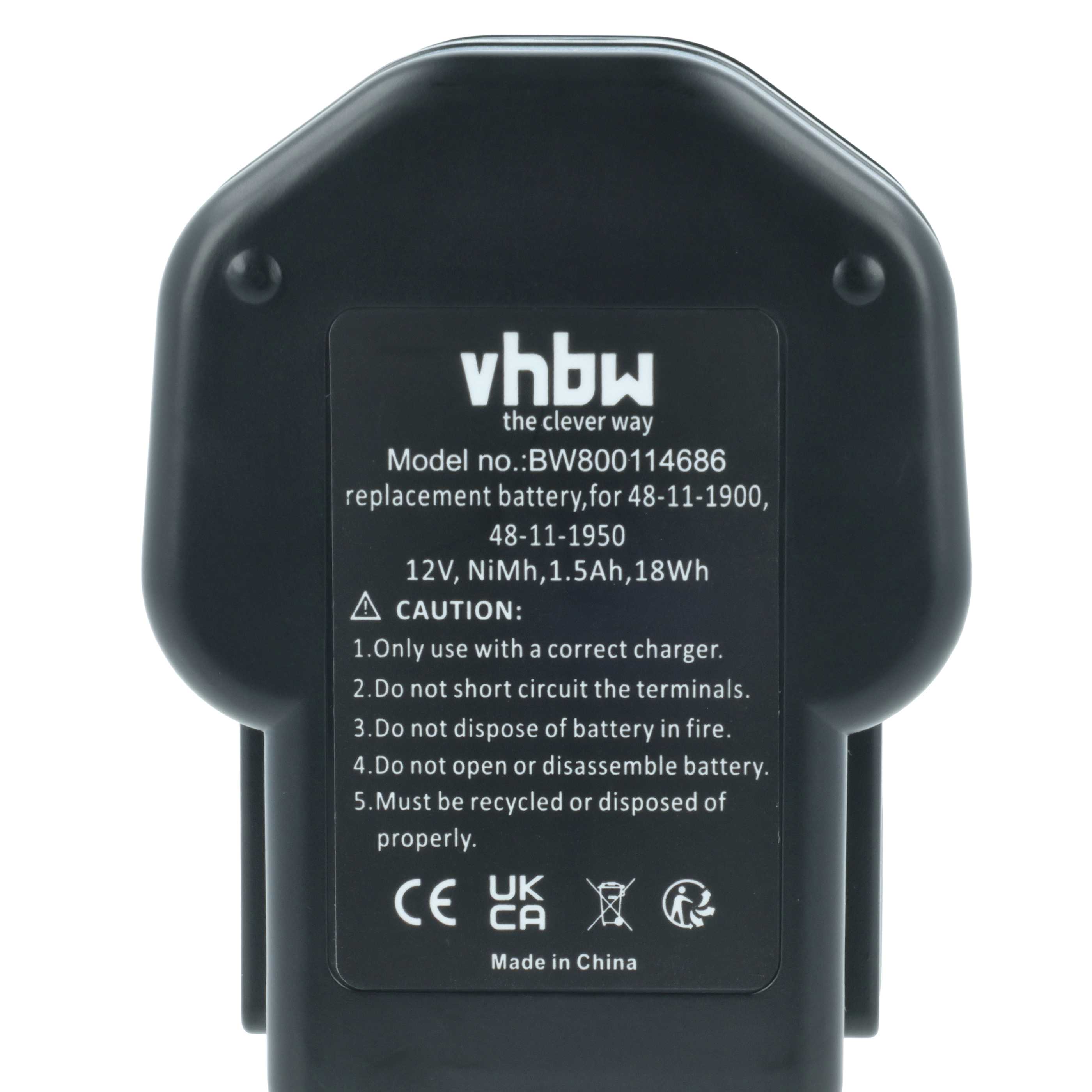 Batteria sostituisce AEG 48-11-1900, 48-11-1960, 48-11-1950, 48-11-1967 per attrezzo - 1,5Ah 12V NiMH