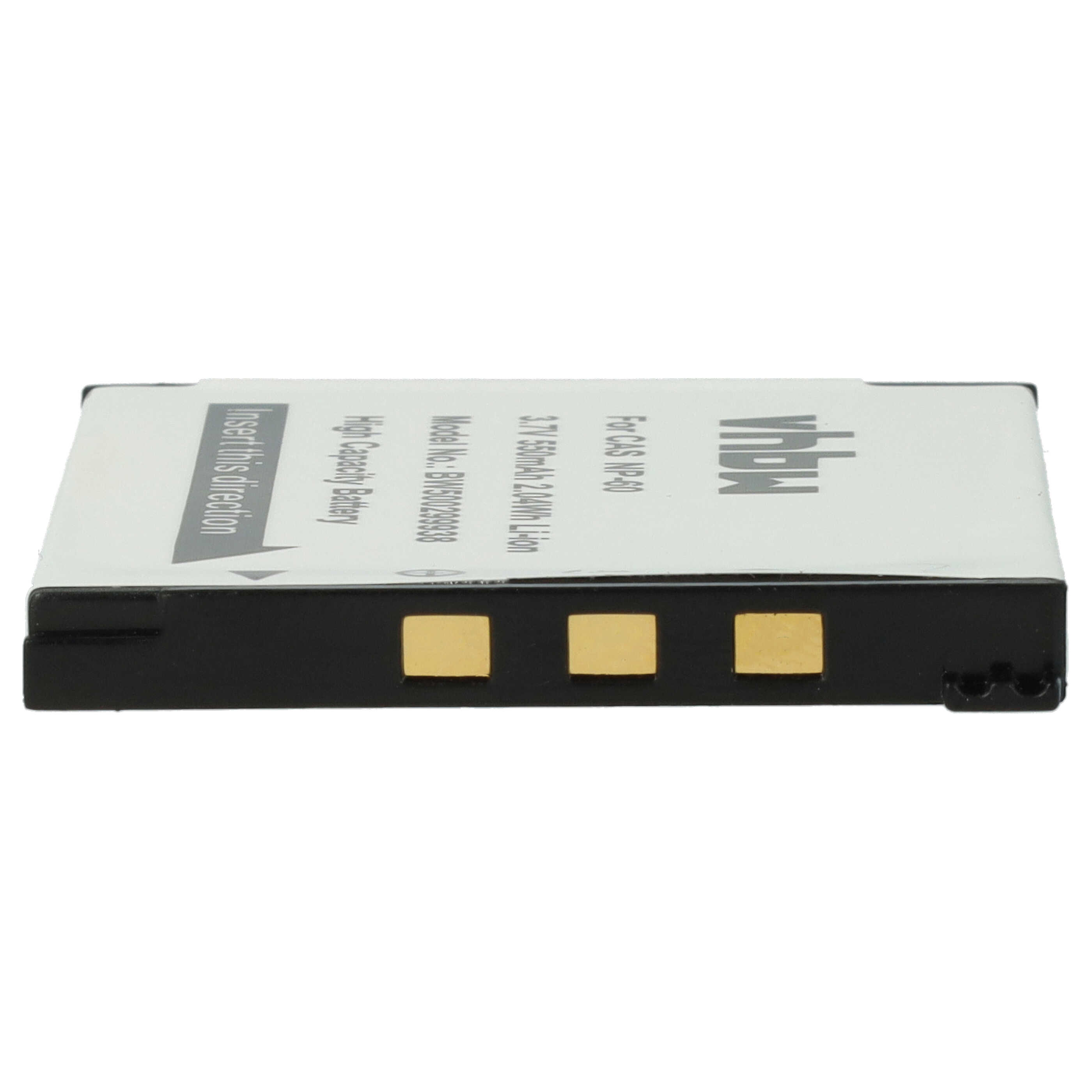 3x Battery replaces Casio NP-60 - 550mAh, 3.6V, Li-Ion