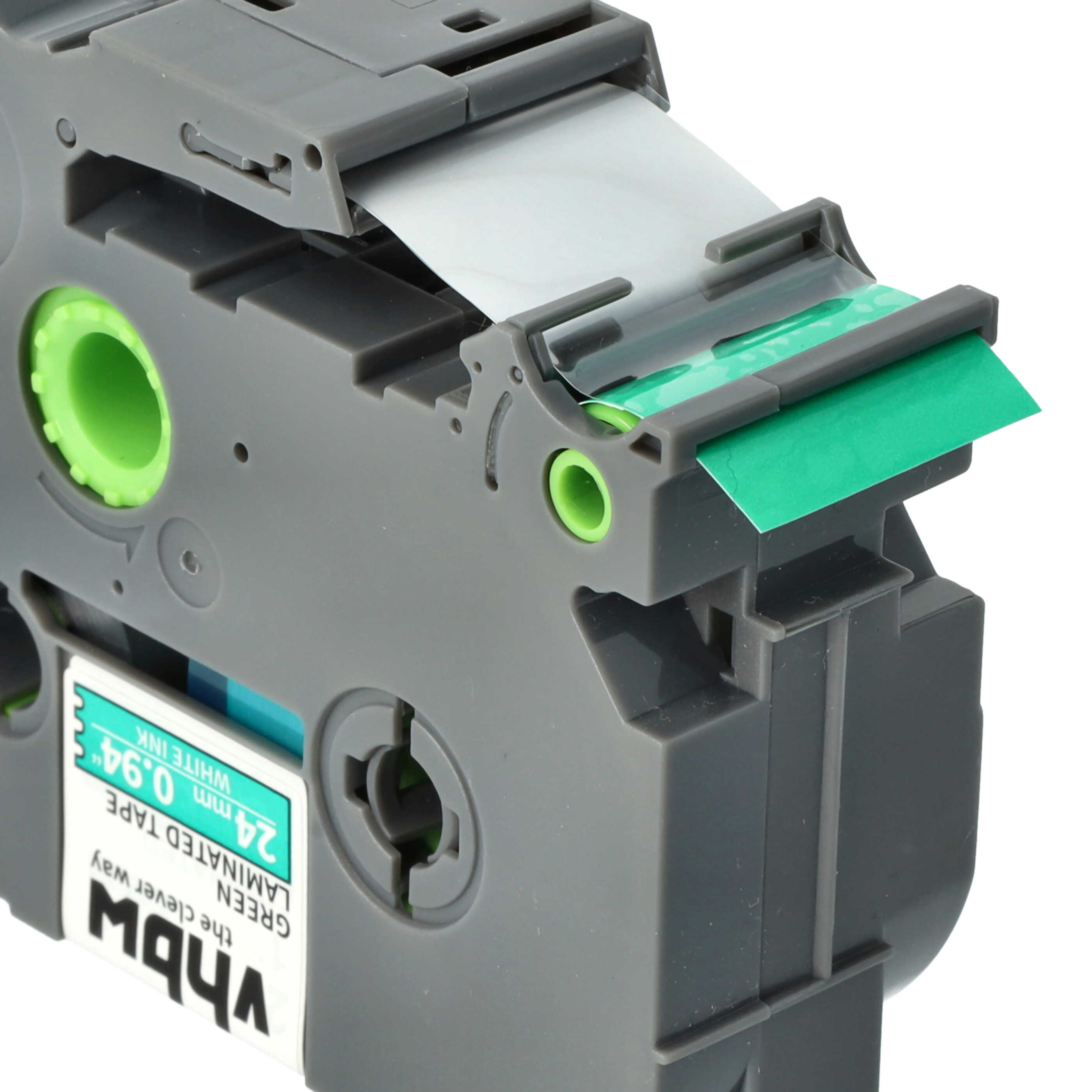 Label Tape replaces Brother TZE-755, TZ-755 - 24 mm White to Green