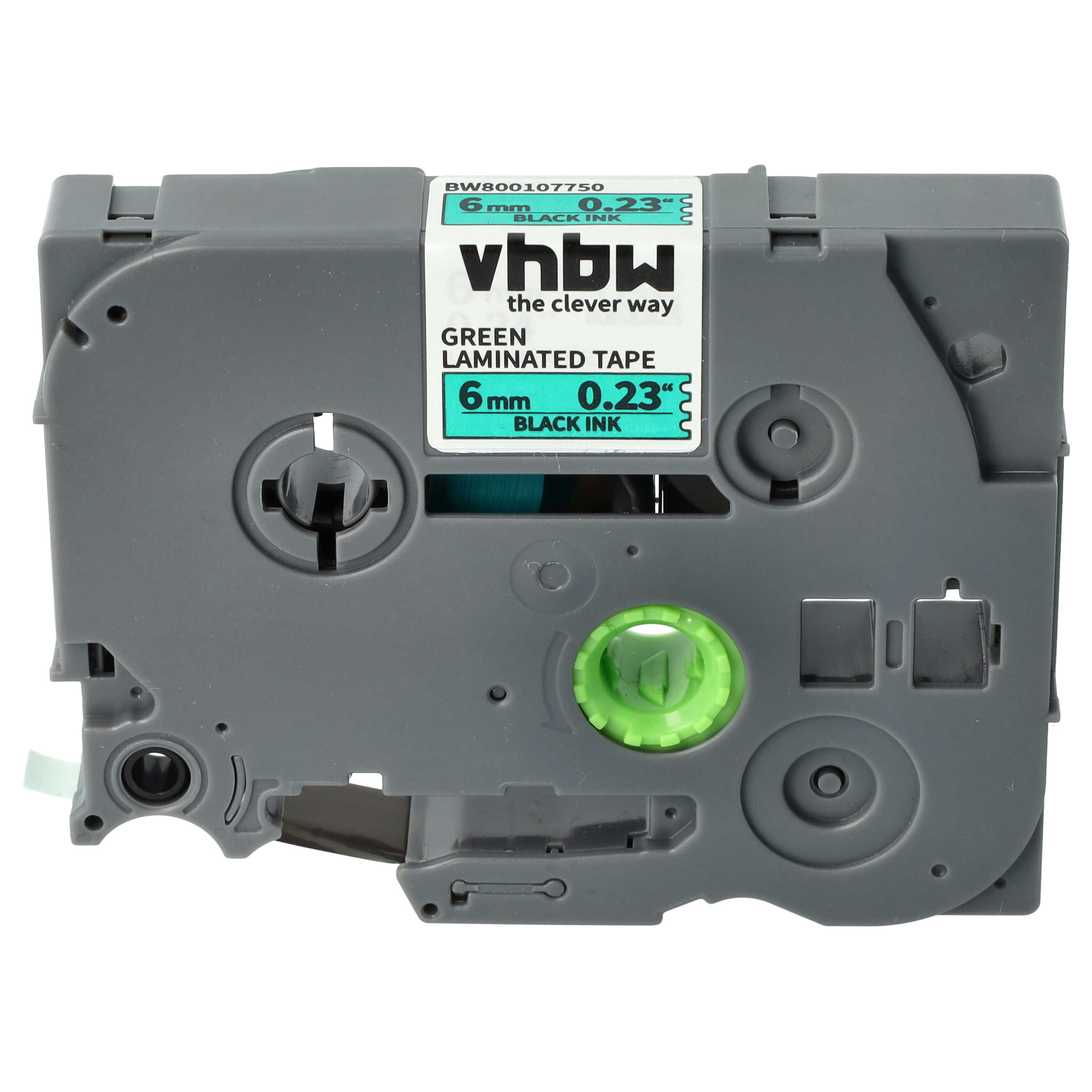 Cassette à ruban remplace Brother TZE-711 - 6mm lettrage Noir ruban Vert