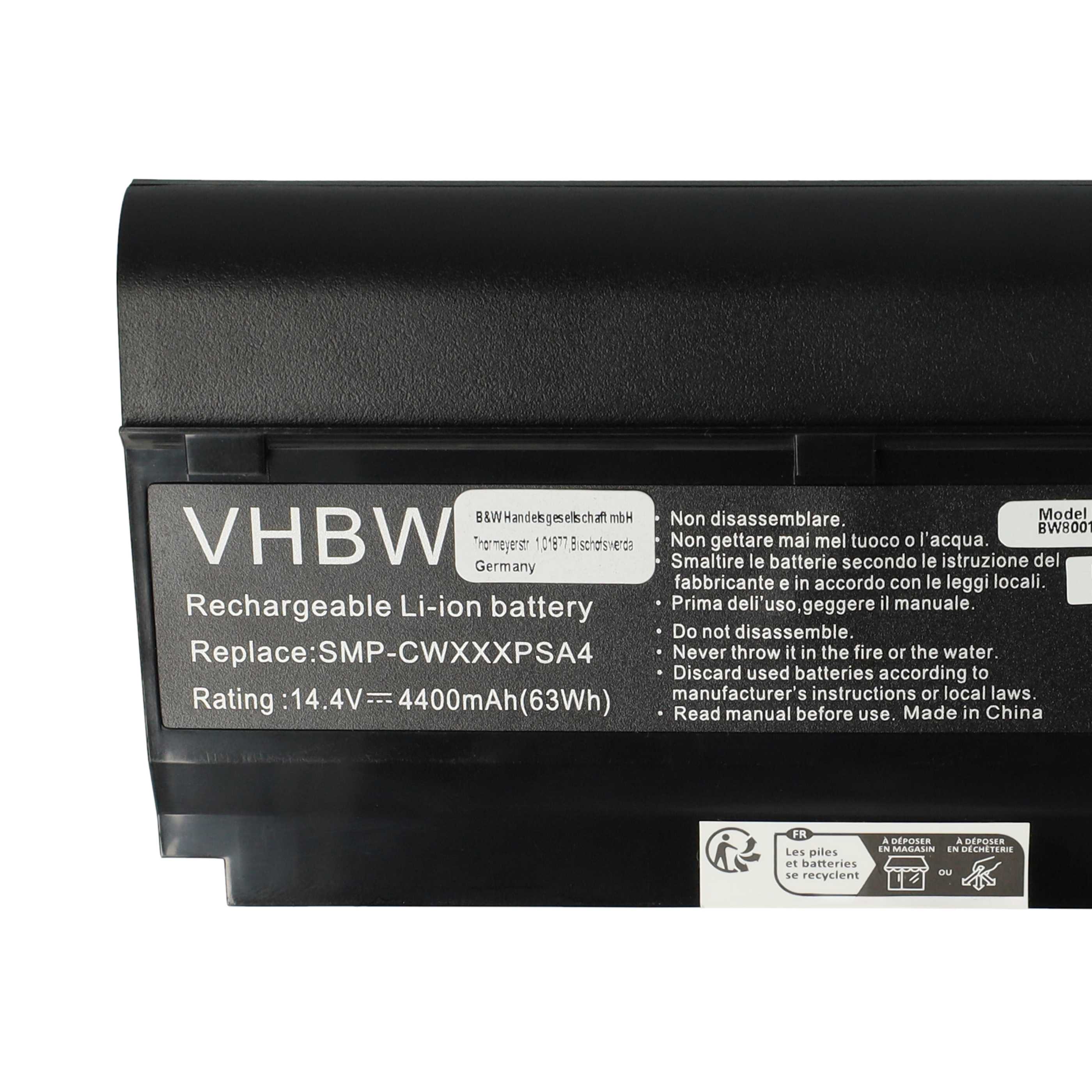 Batería reemplaza Fujitsu Siemens DPK-CWXXXSYA4 para notebook Fujitsu Siemens - 4400 mAh 14,4 V Li-Ion negro