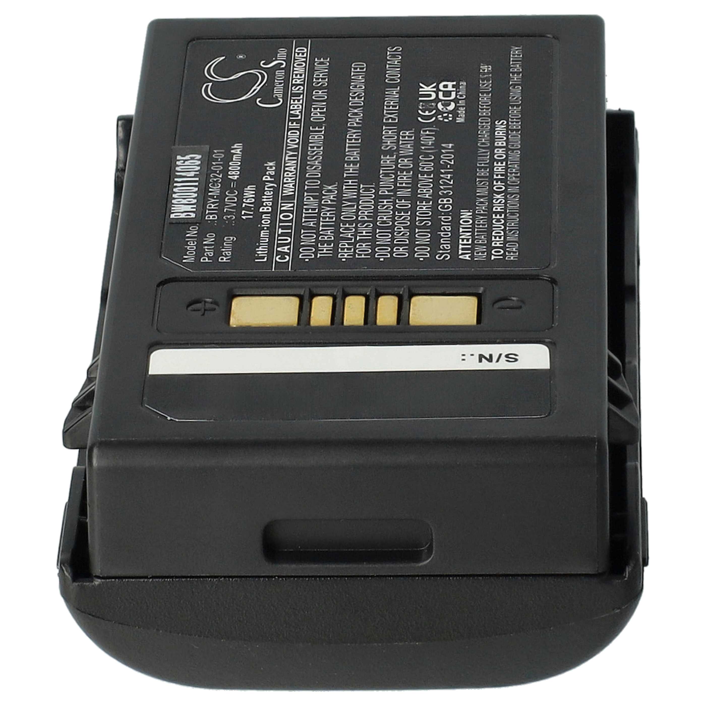 Batterie remplace Motorola BTRY-MC32-01-01 pour scanner de code-barre - 4800mAh 3,7V Li-ion