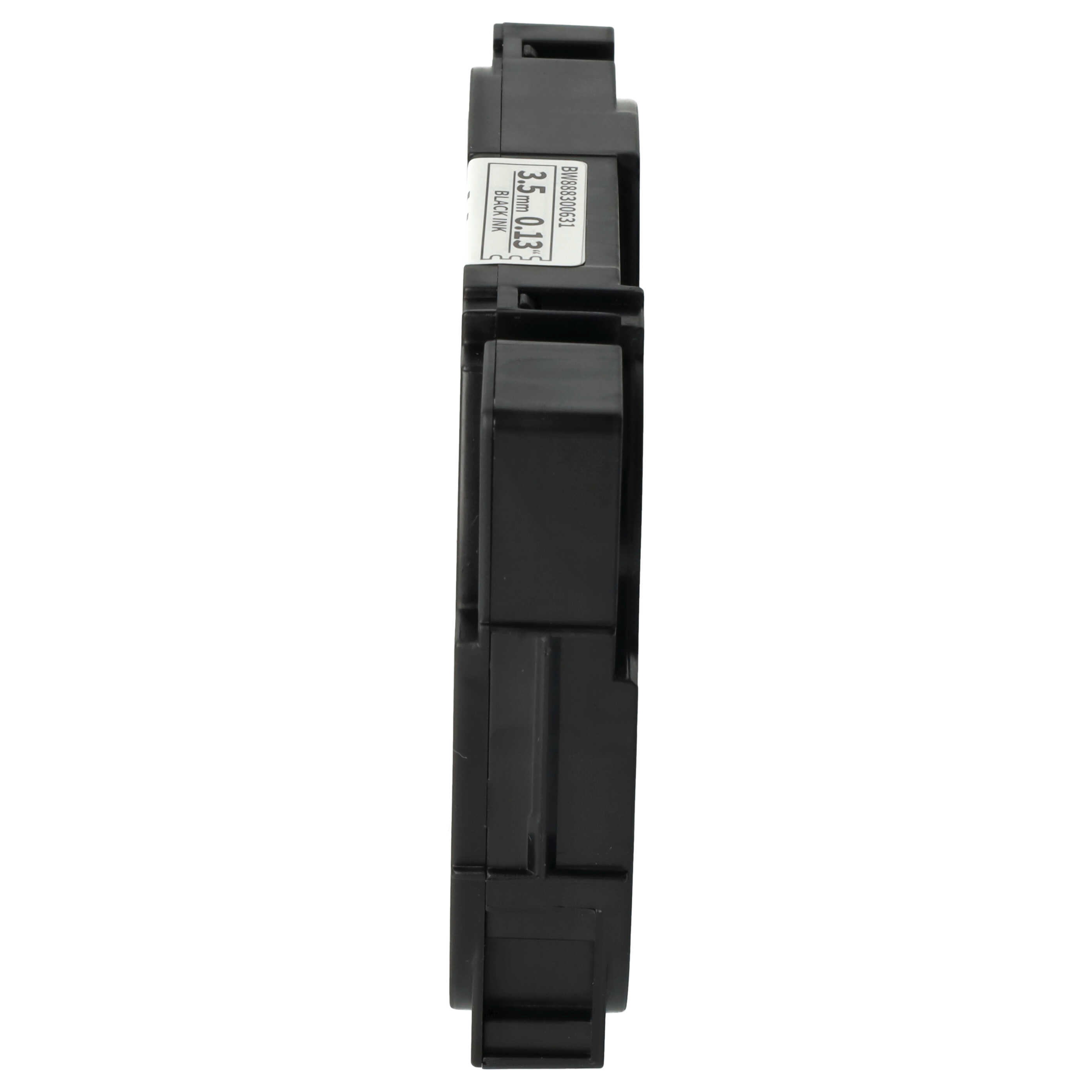 Cassette à ruban remplace Brother TZE-N201 - 3,5mm lettrage Noir ruban Blanc