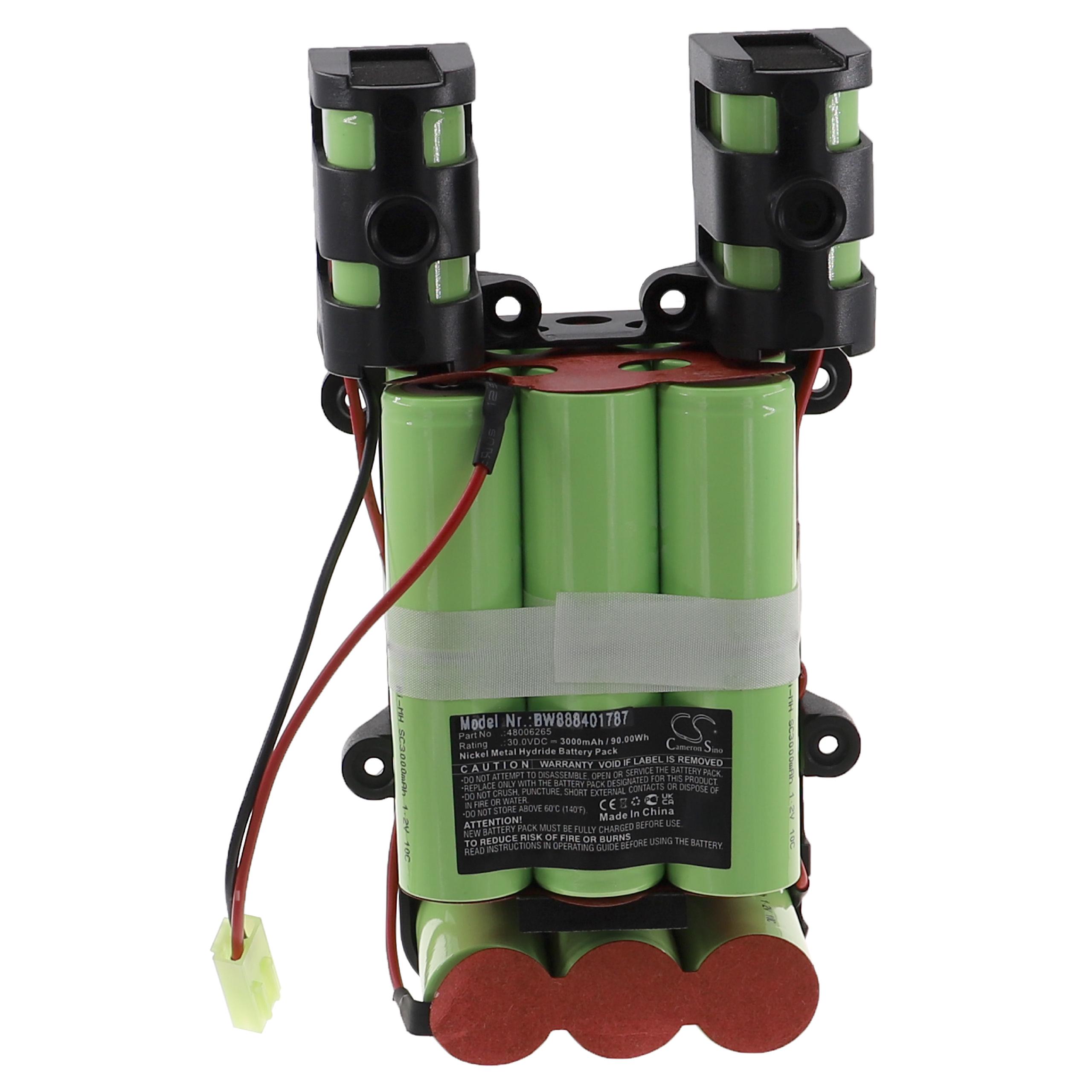 Batteria sostituisce Hoover 48006266, 48006265 per aspirapolvere Hoover - 3000mAh 30V NiMH