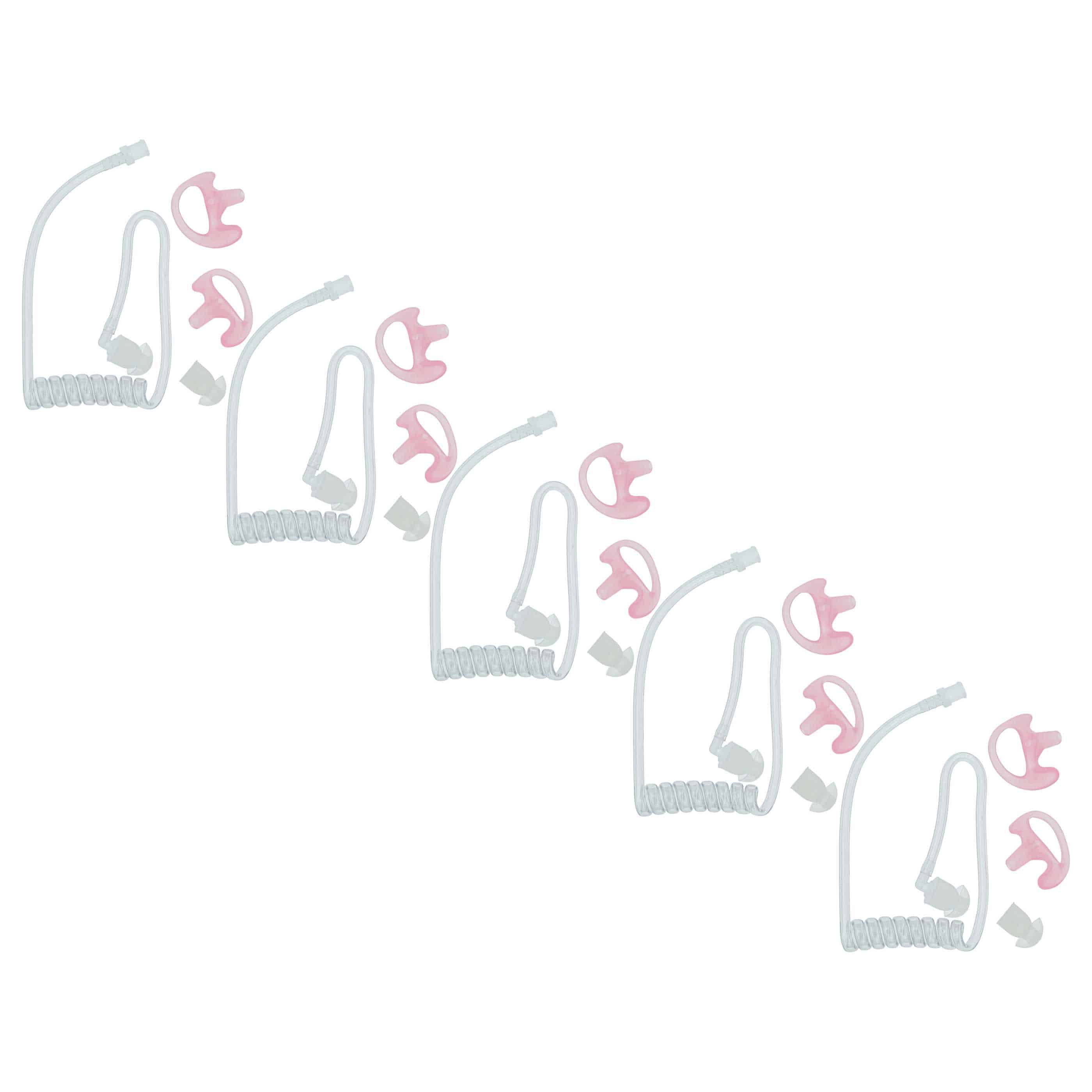 5x Sound Tube suitable for Headset - Incl. 10x ear plug, 10x ear piece L, Ear Piece L (Left & Right), Transpar