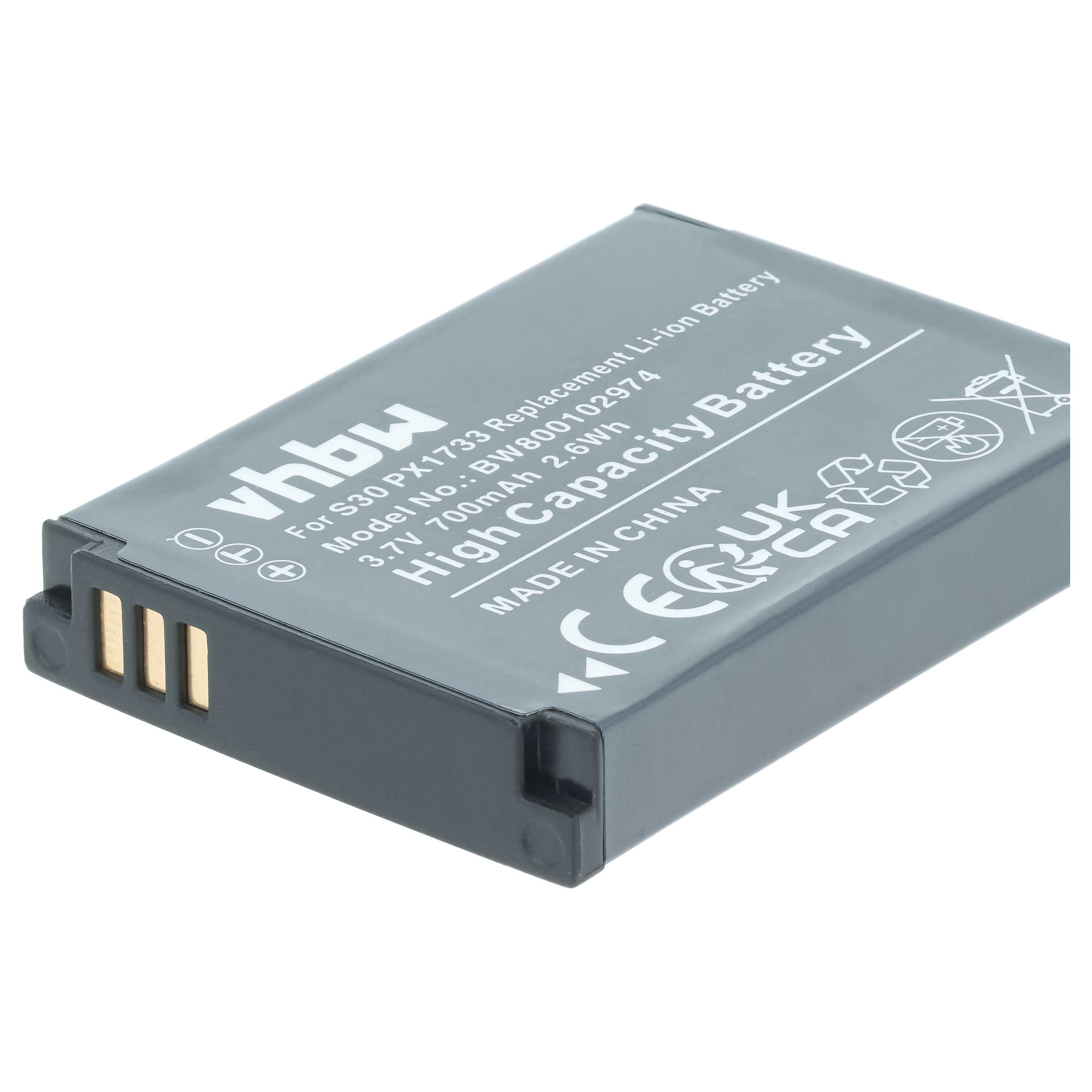 Videocamera 2x Battery replaces Toshiba PC1733E-1BRS, PX1733 - 700 mAh 3.7 V Li-Ion