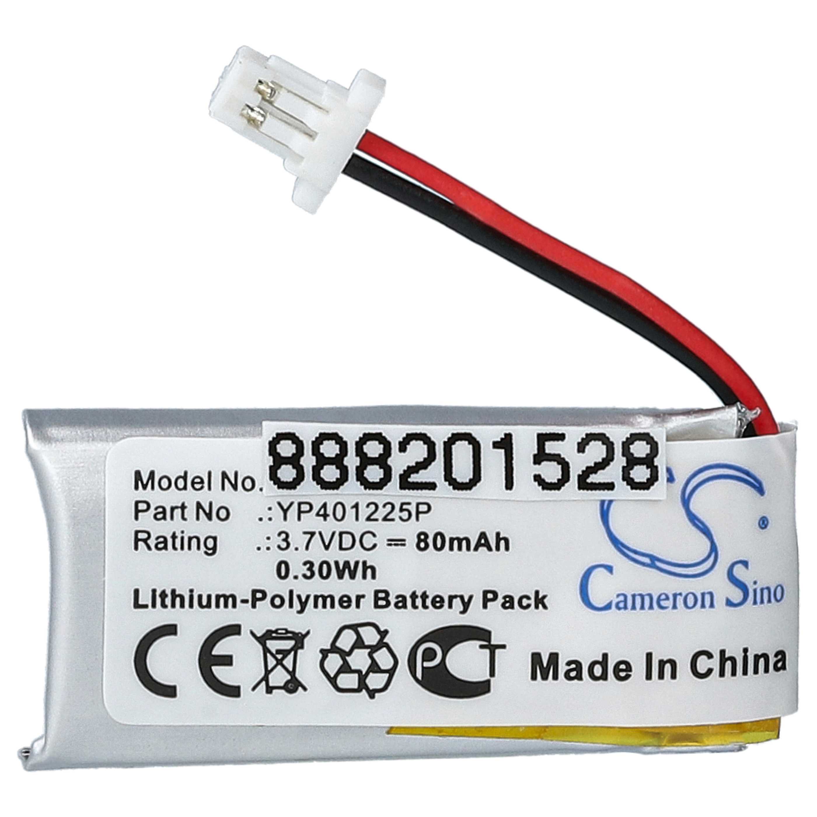 2x Akumulator do słuchawek bezprzewodowych zamiennik Sena YP401225P - 80 mAh 3,7 V LiPo