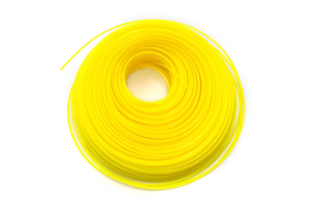 Fil pour débroussailleuse, tondeuse Bosch, Makita - Fil de coupe, jaune, 2 mm x 100 m, rond
