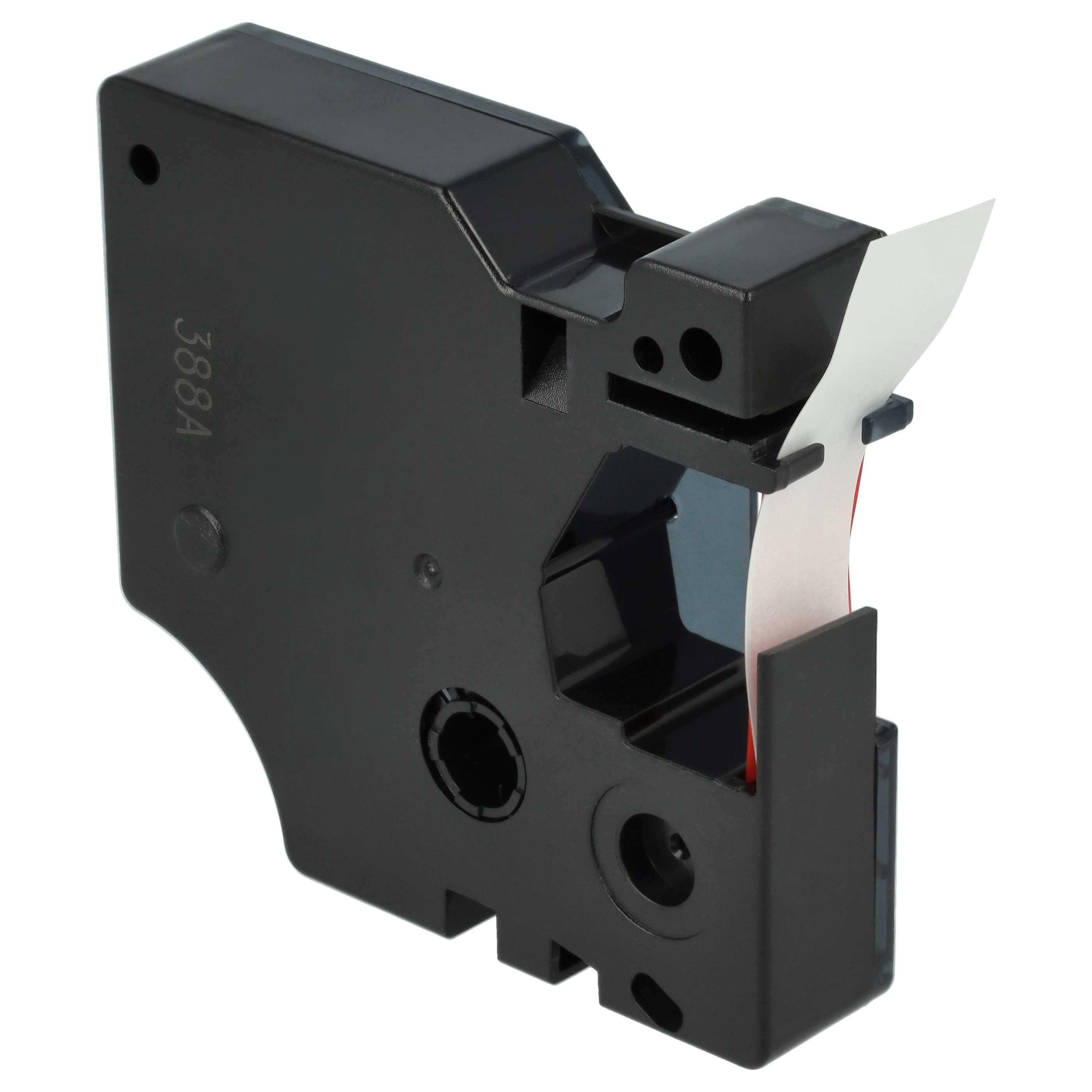 Label Tape replaces Dymo D1, 45012 - 12 mm Red to Transparent