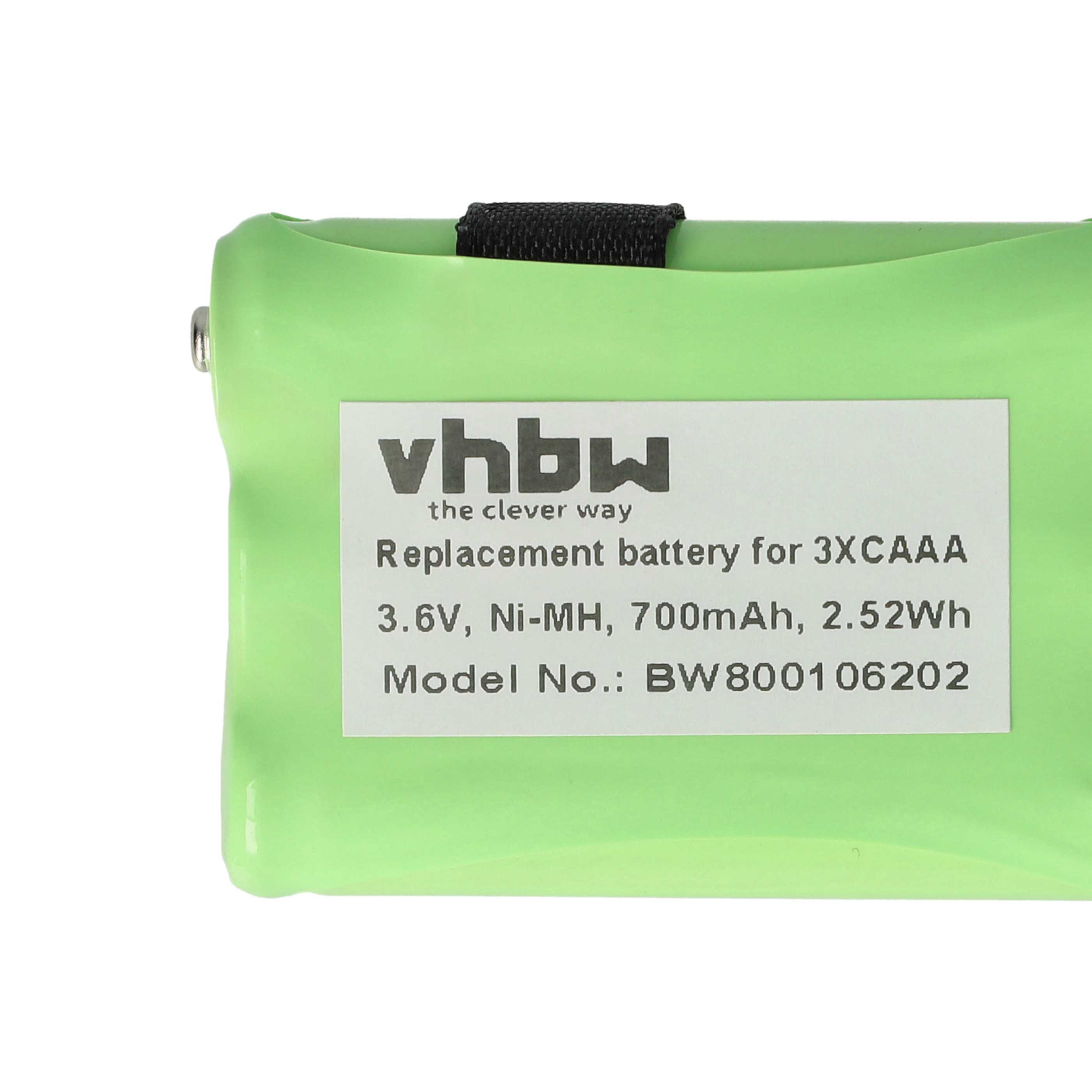 Radio Battery (5 Units) Replacement for 3XCAAA - 700 mAh 3.6 V NiMH