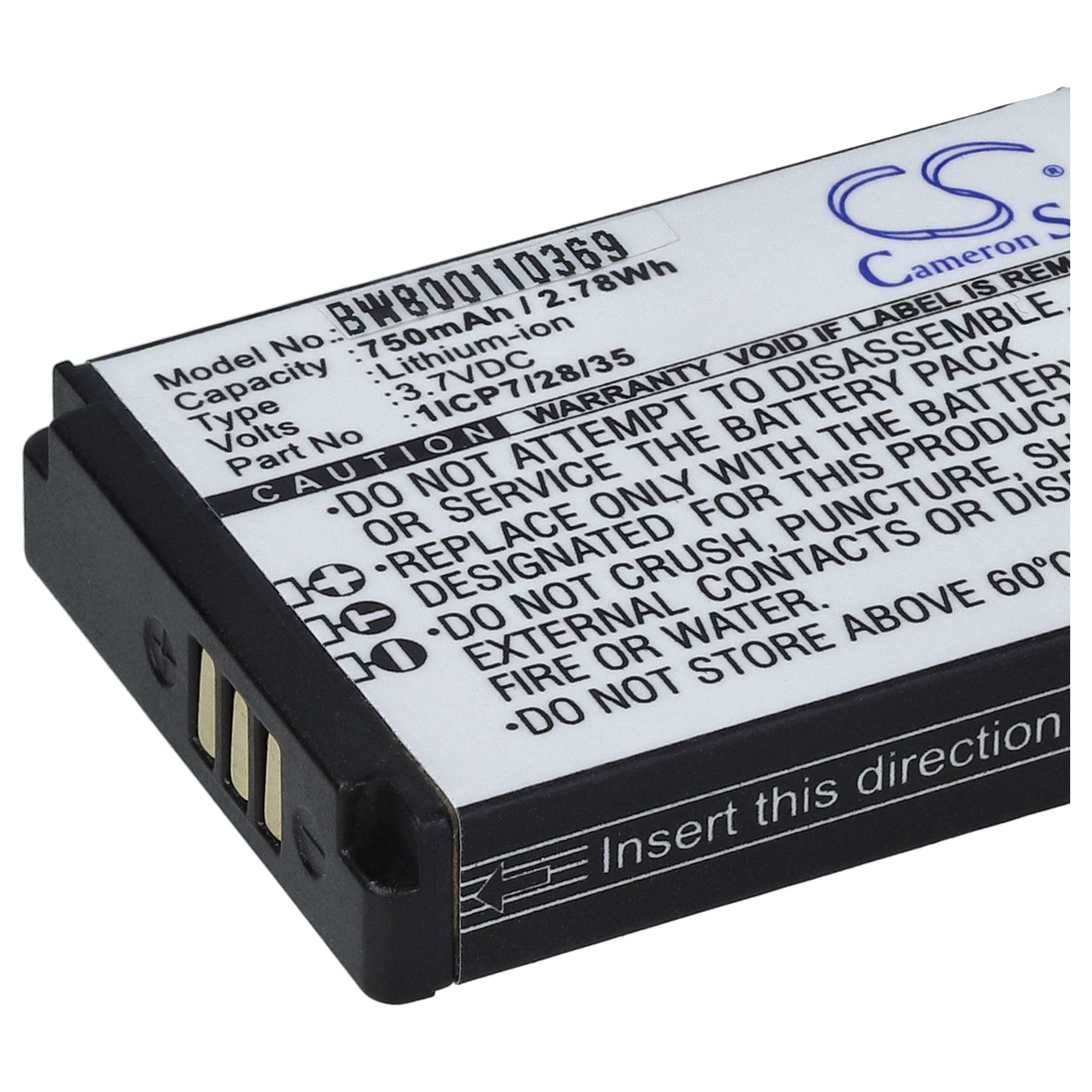 Akumulator do słuchawek bezprzewodowych zamiennik Parrot 1ICP7/28/35, PF56100, MH46671 - 750 mAh 3,7 V Li-Ion
