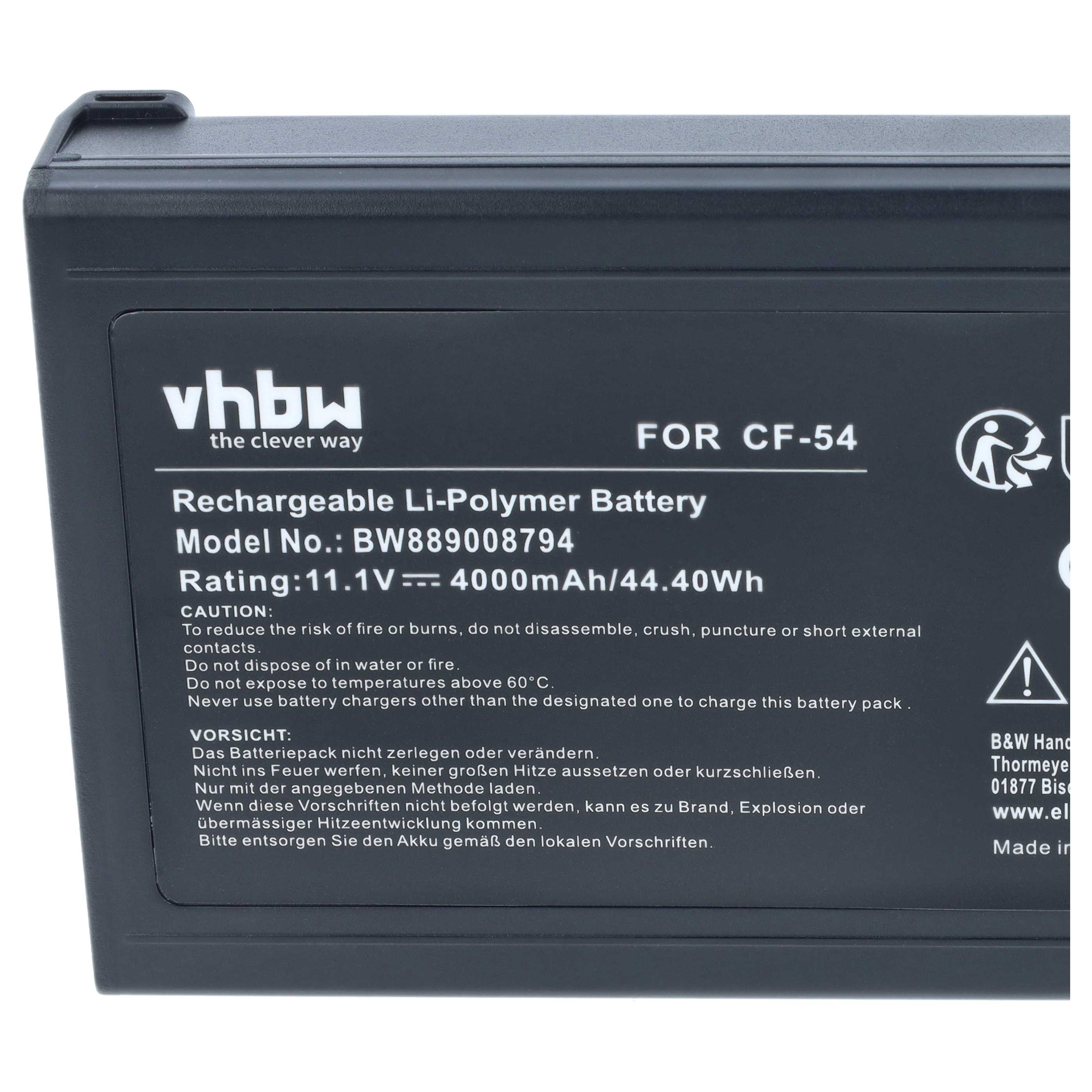 Notebook-Akku als Ersatz für Panasonic CF-VZSU0GW, CF-VZSU0GJS für Panasonic - 4000mAh 11,1V Li-Polymer