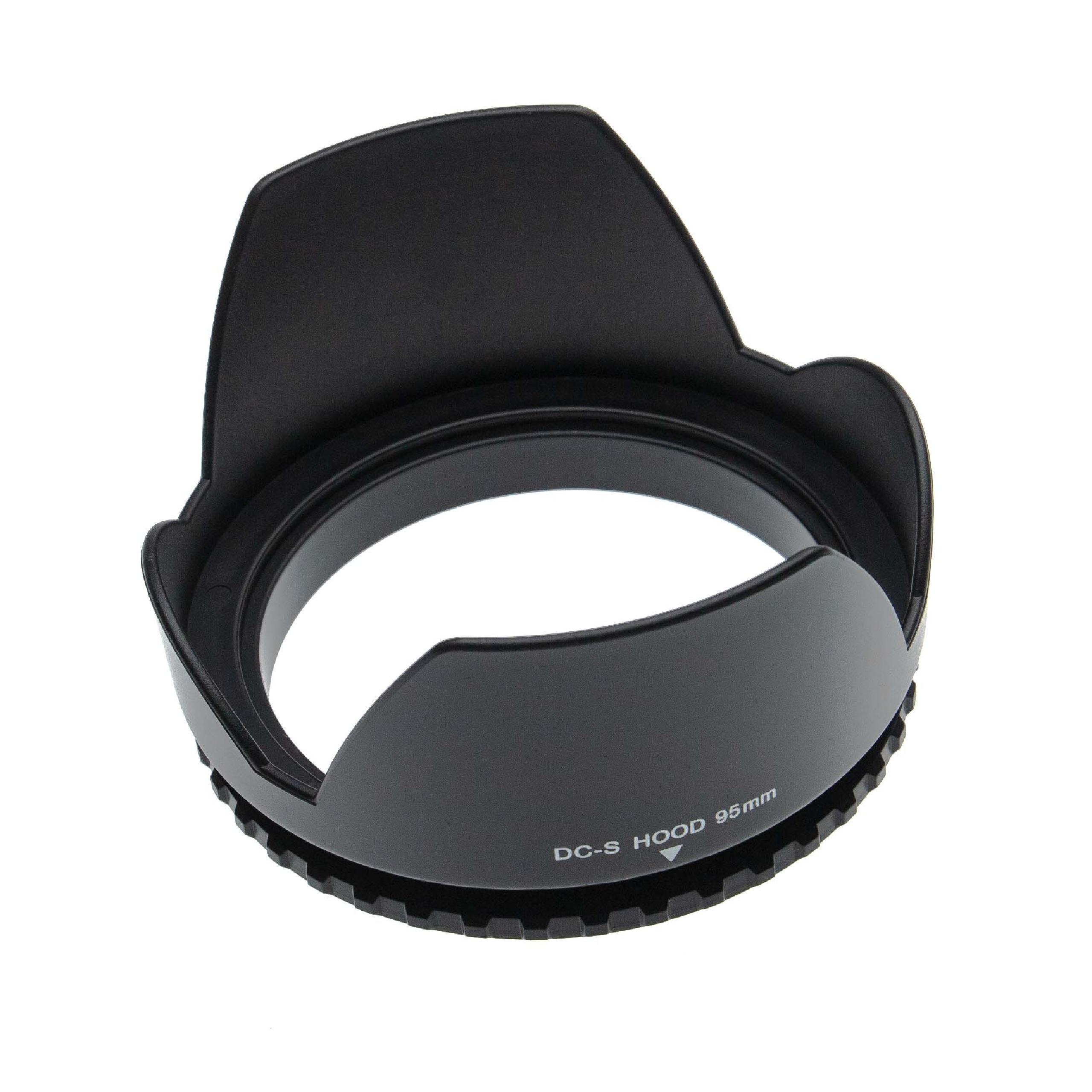 Lens Hood suitable for 95mm Lens, 95mm Wide-Angle- up to Telephoto Lenses - Lens Shade Black, tulip-shaped